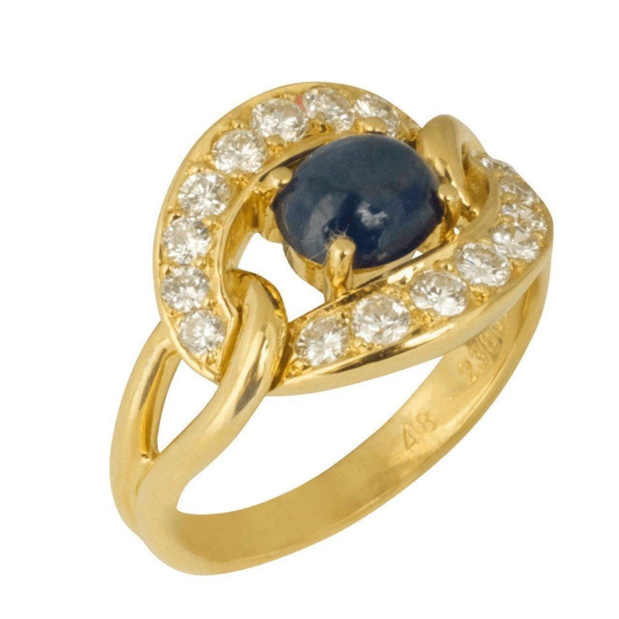 Cartier Cabochon Sapphire and Diamond Ring