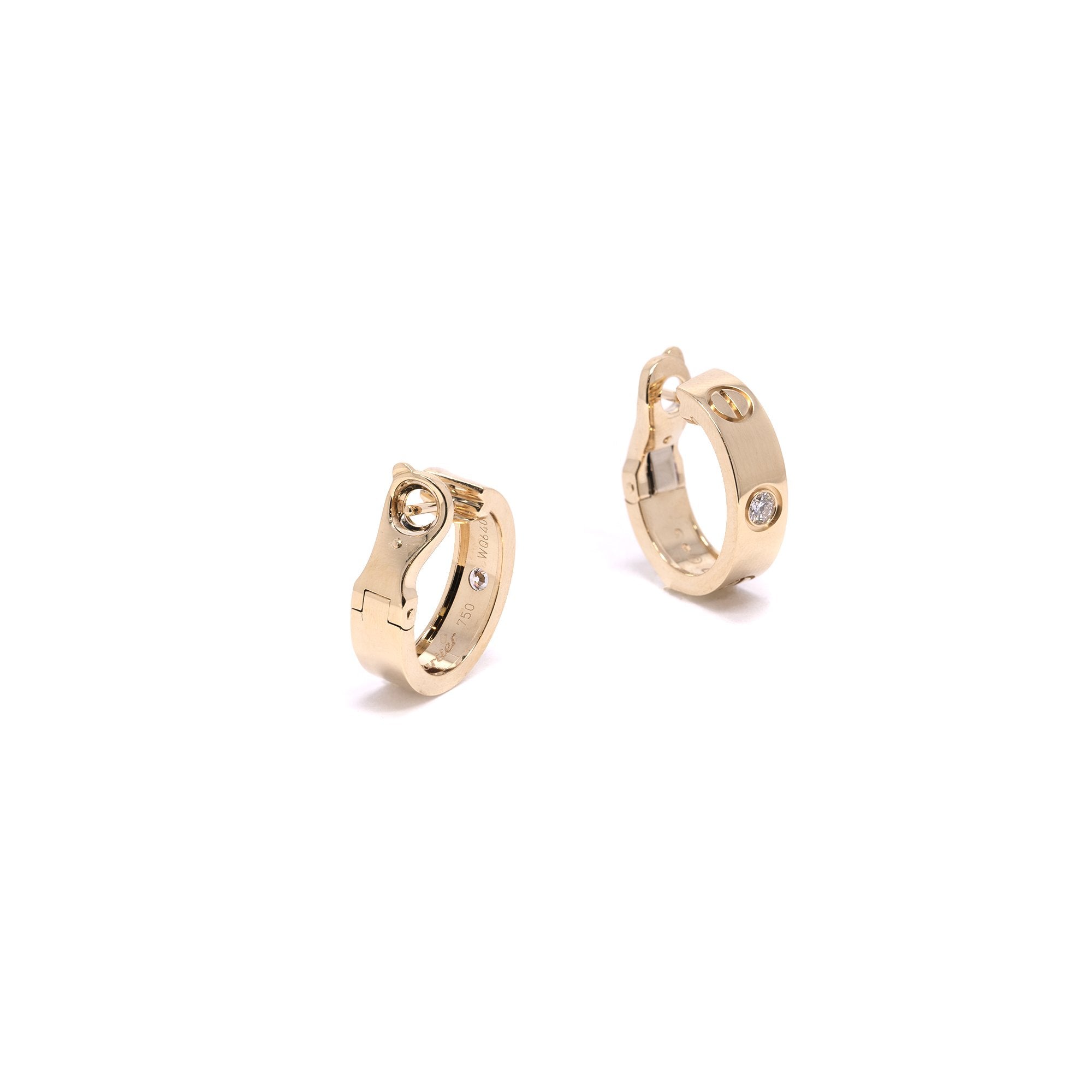 Cartier Diamond Love Earrings w/ Box & Certificate