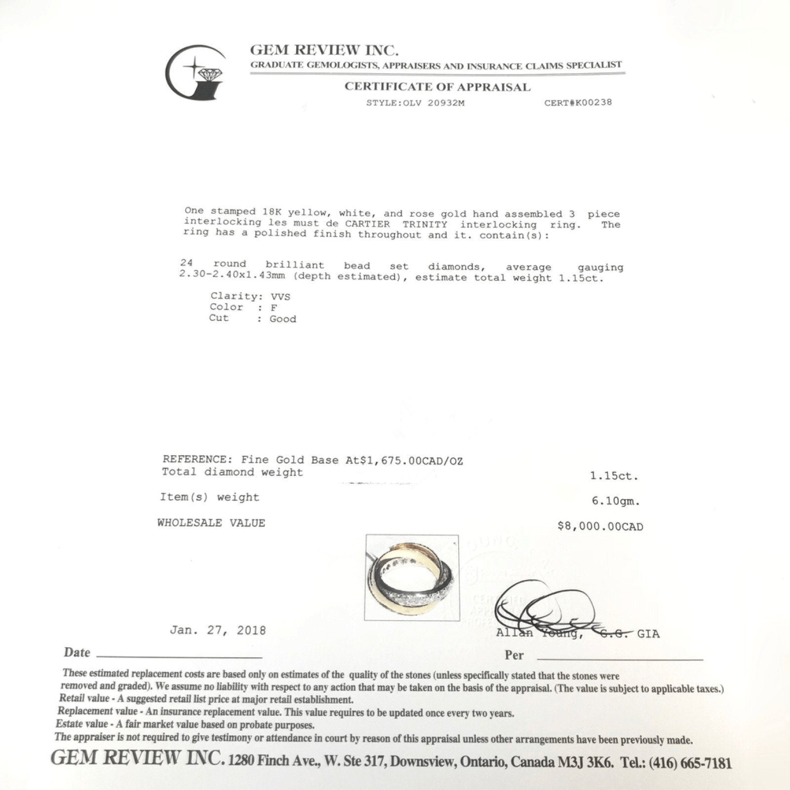 Cartier Diamond Trinity Ring