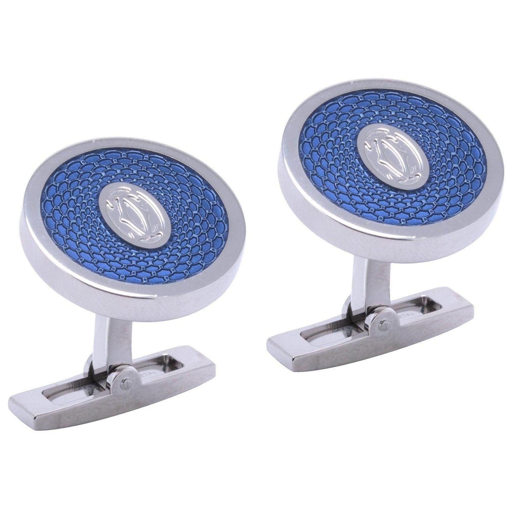 Cartier Double C Logo Rose Decor Cufflinks