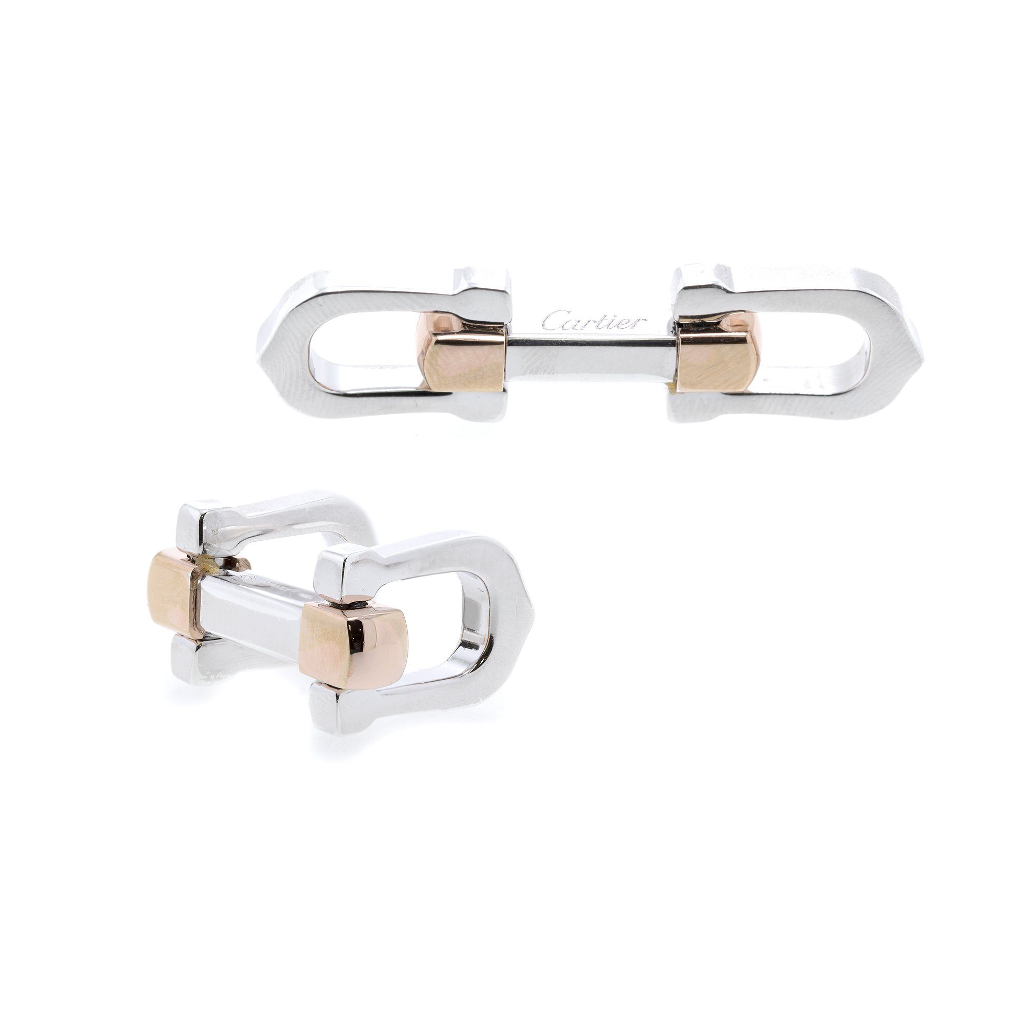 Cartier Elongated C Shape Decor Cufflinks