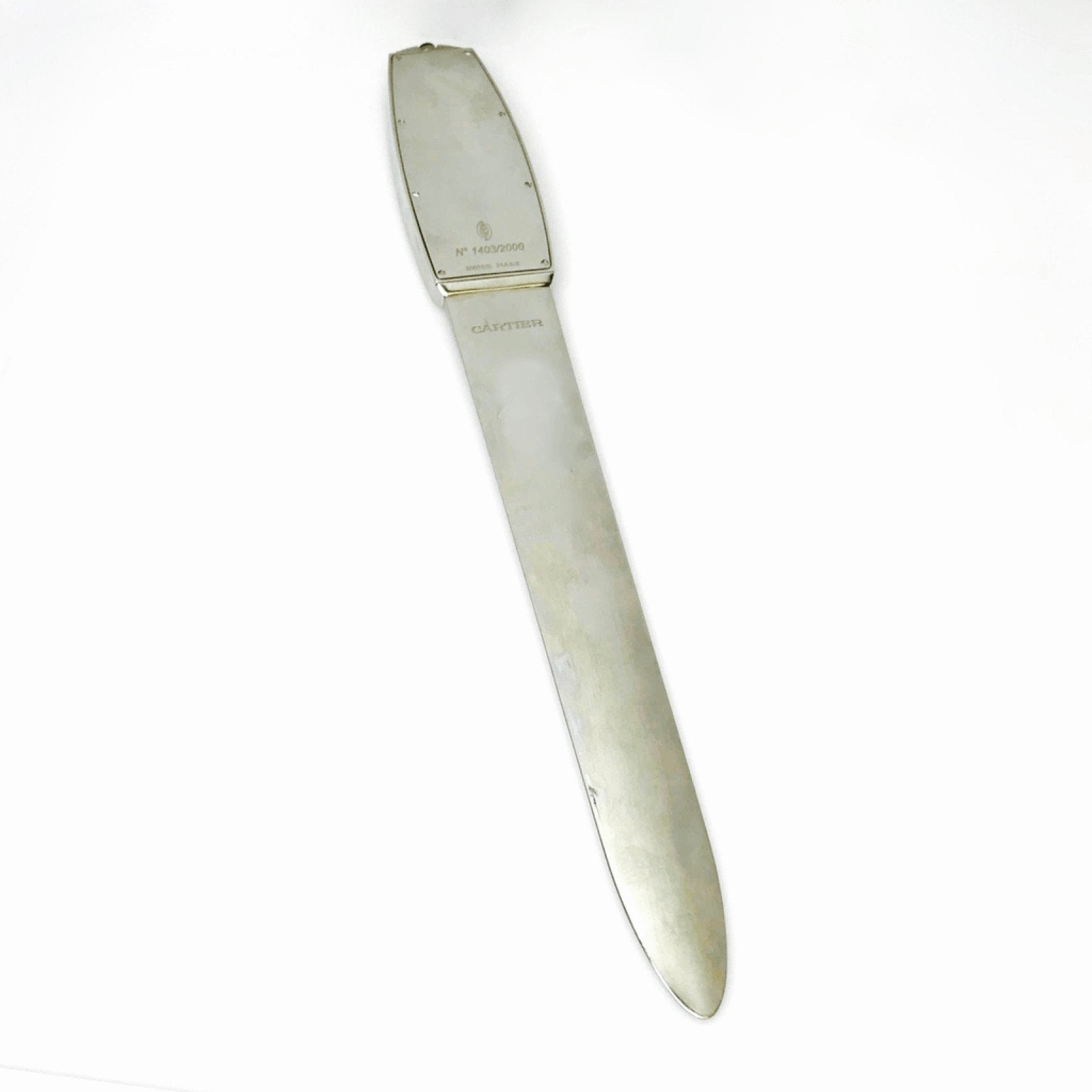 Cartier Letter Opener Clock with Platinum FInish