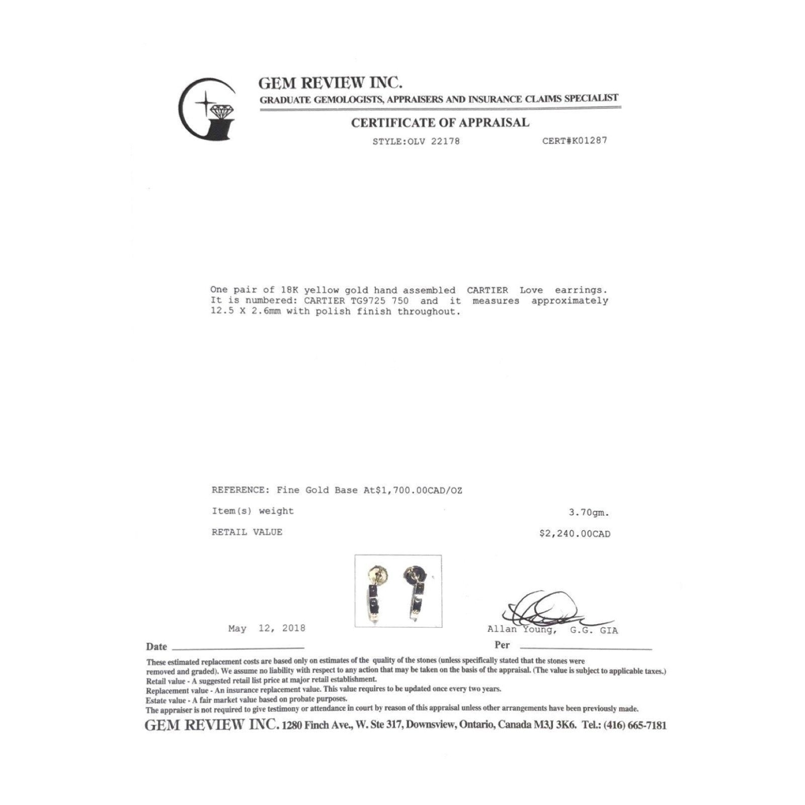 Cartier Love Earrings