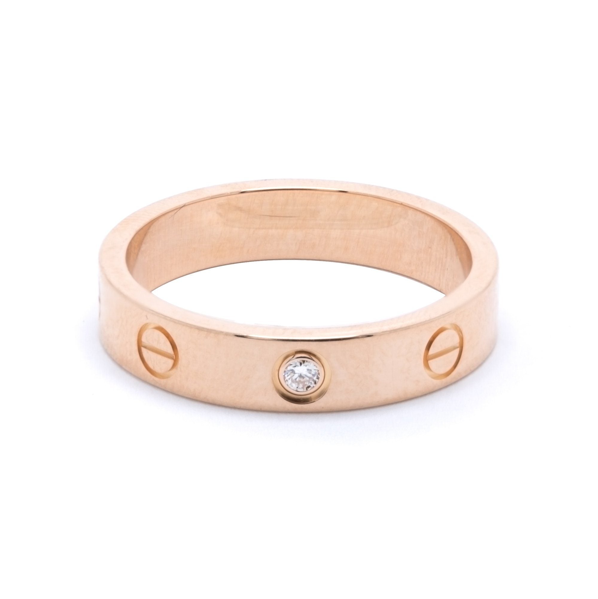 Cartier Love Wedding Band Ring with 1 Diamond