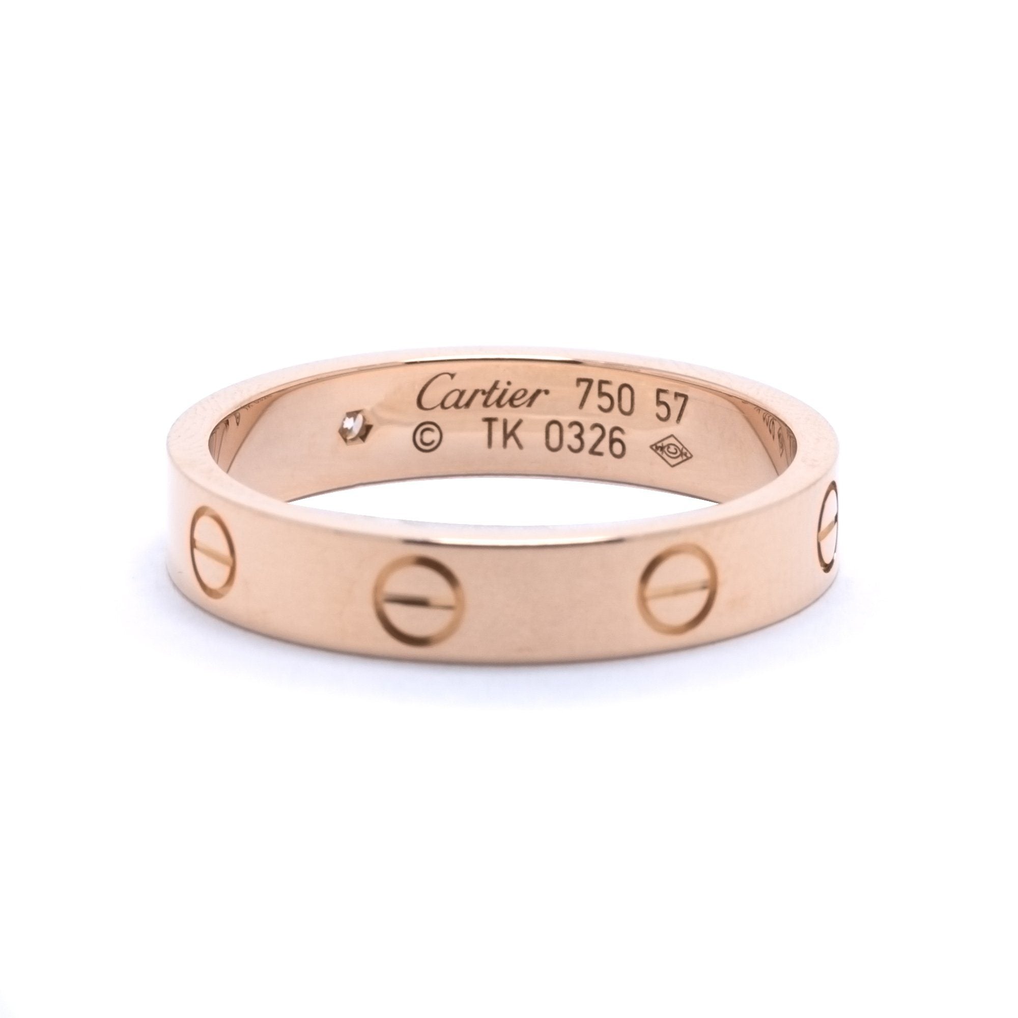 Cartier Love Wedding Band Ring with 1 Diamond