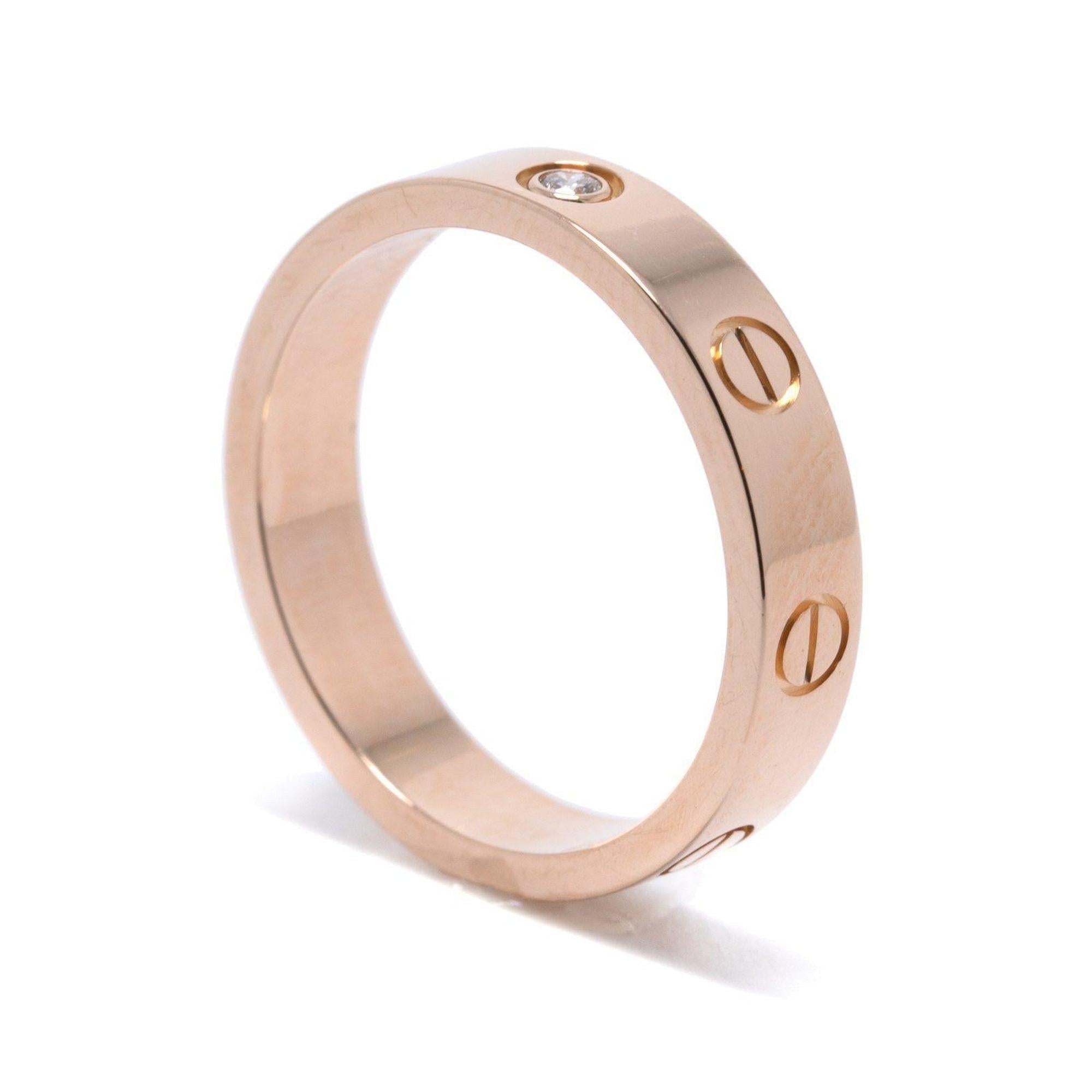 Cartier Love Wedding Band Ring with 1 Diamond