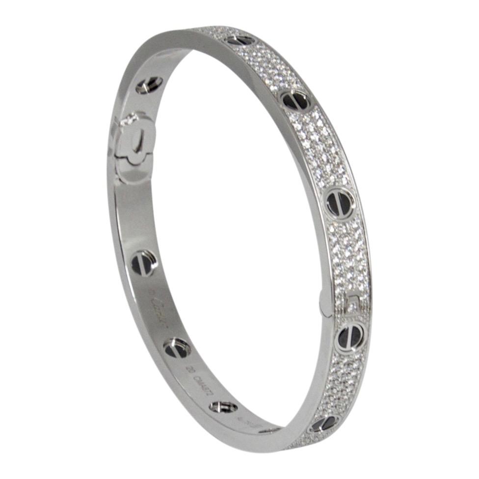 Cartier Pave Diamond and Ceramic Love Bracelet