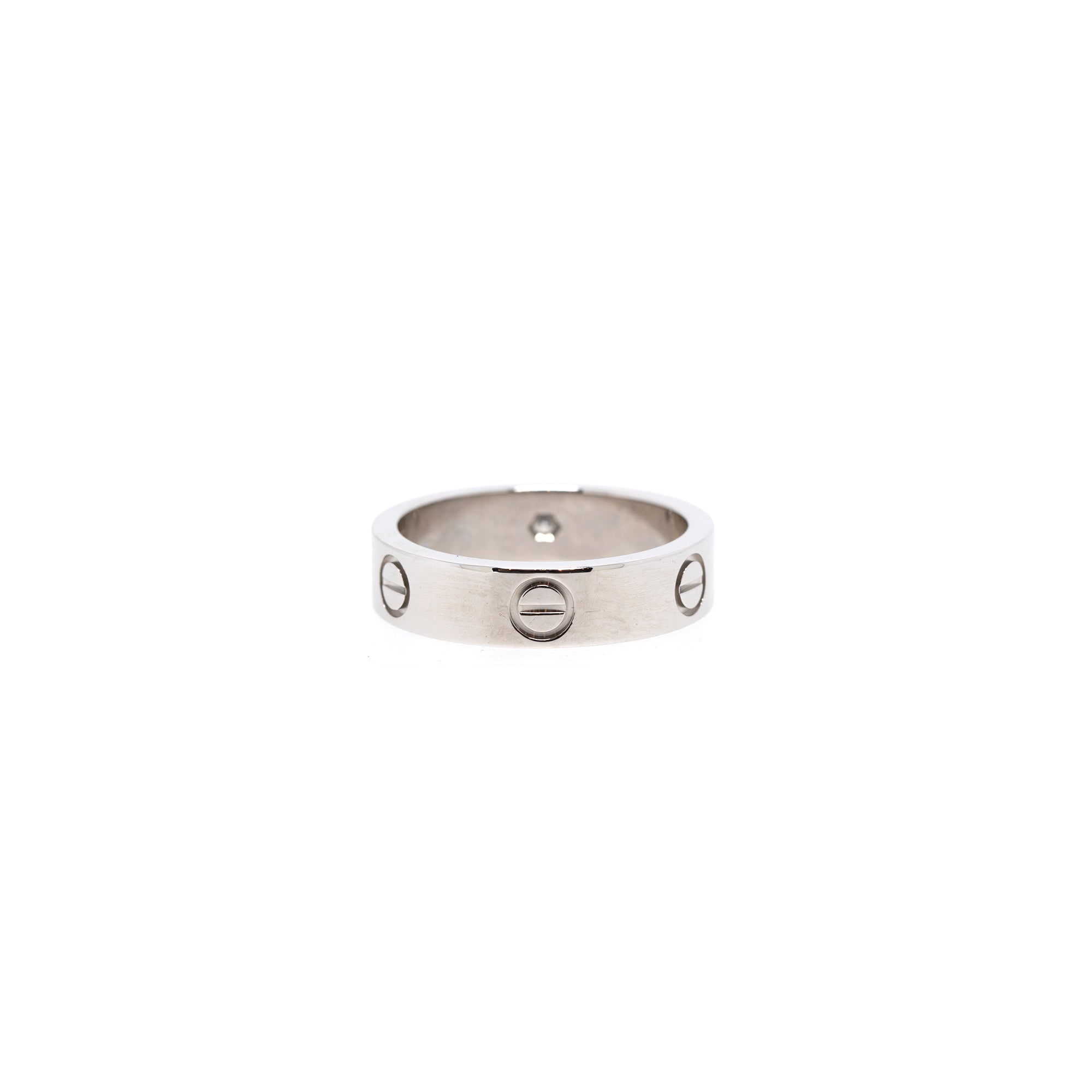Cartier Platinum 1 Diamond Love Ring w/ Box