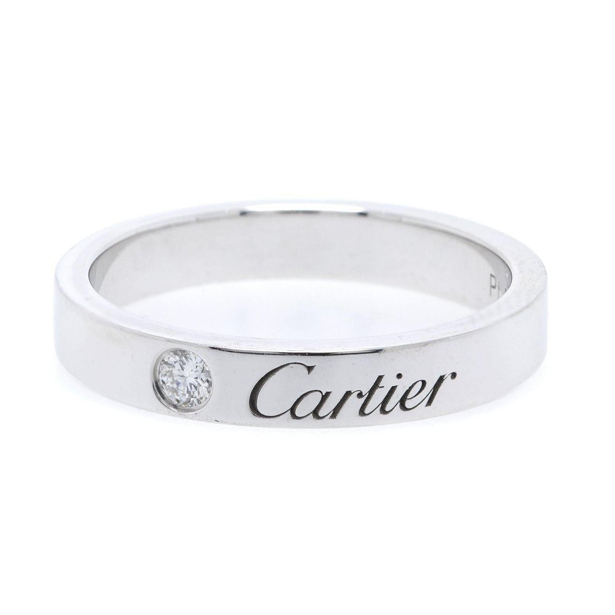 Cartier Platinum C de Cartier Diamond Wedding Band Ring