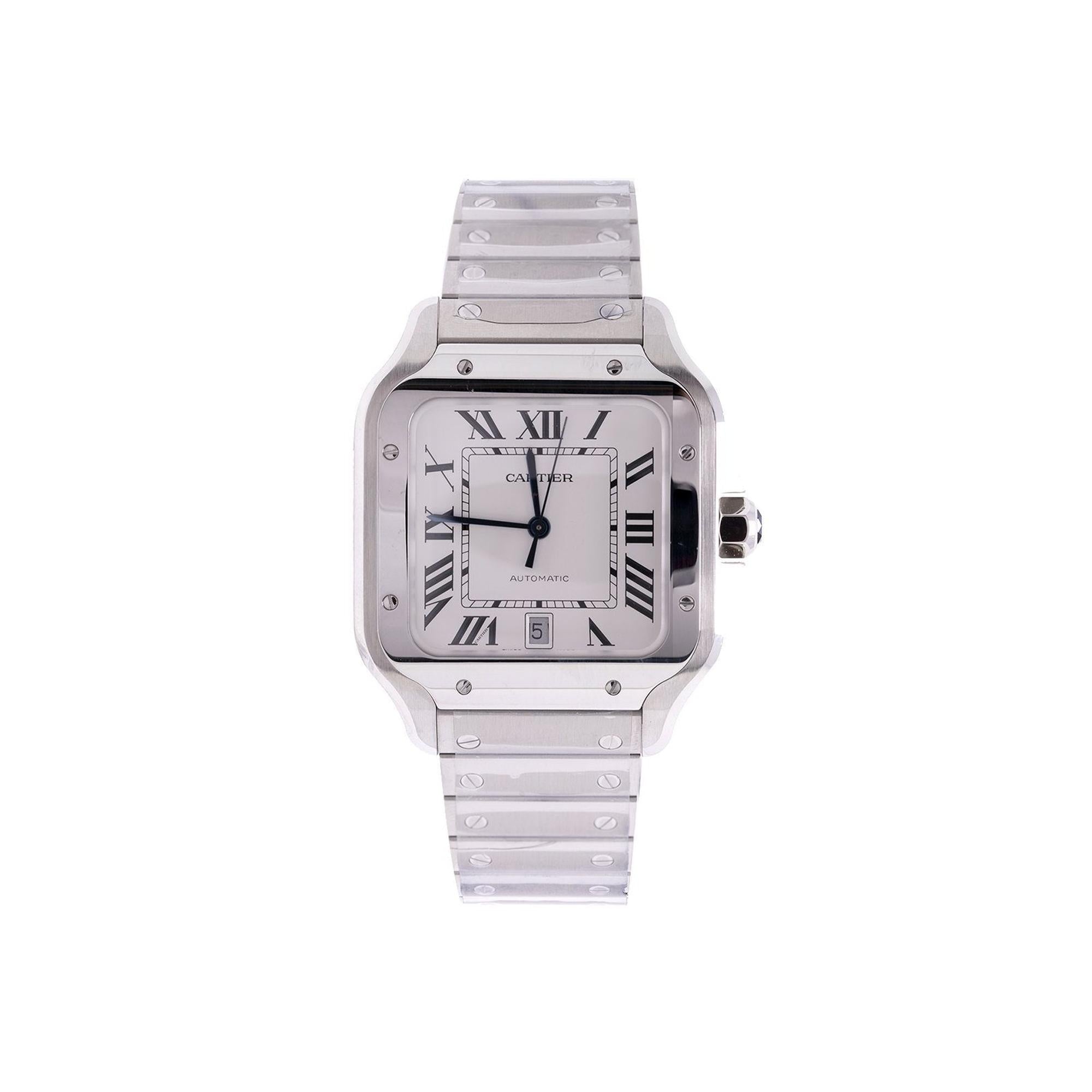 Cartier Santos de Cartier Watch, Large Model w/ Box & Extra Strap