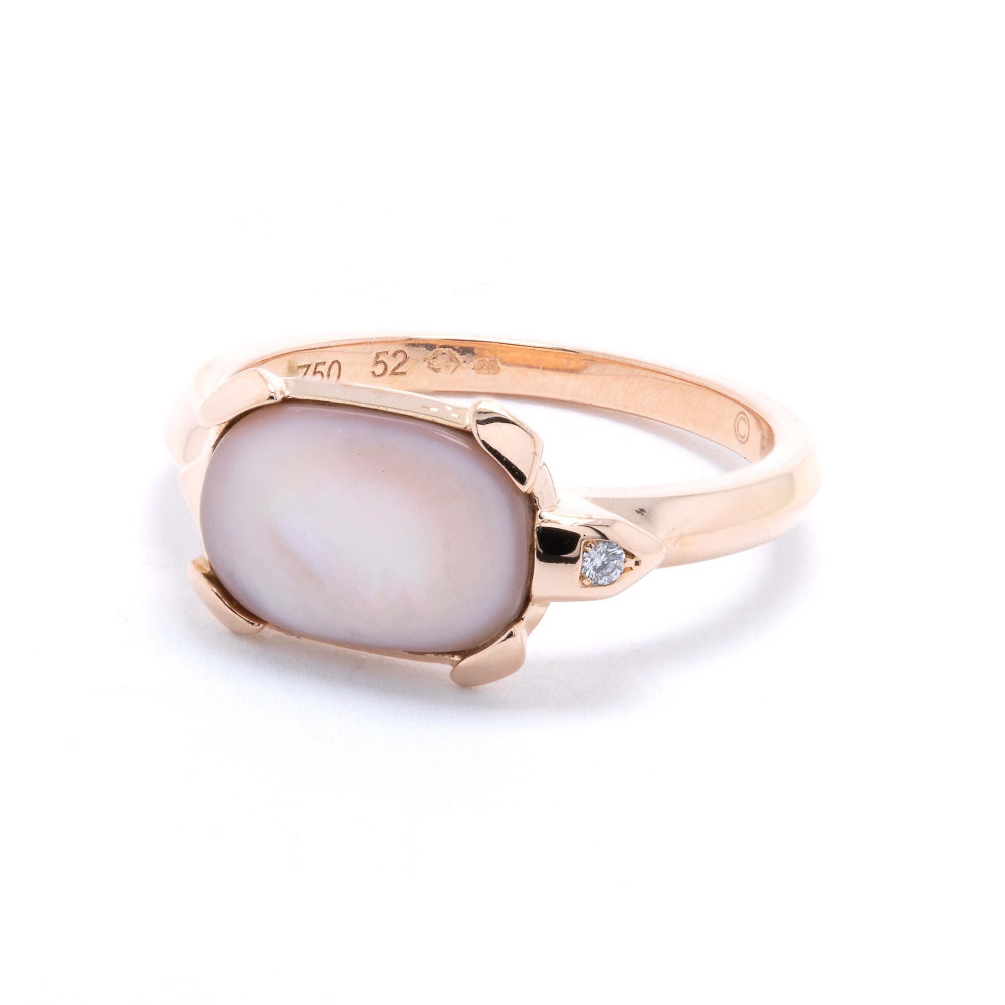 Cartier Tortue Mother of Pearl & Diamond Ring