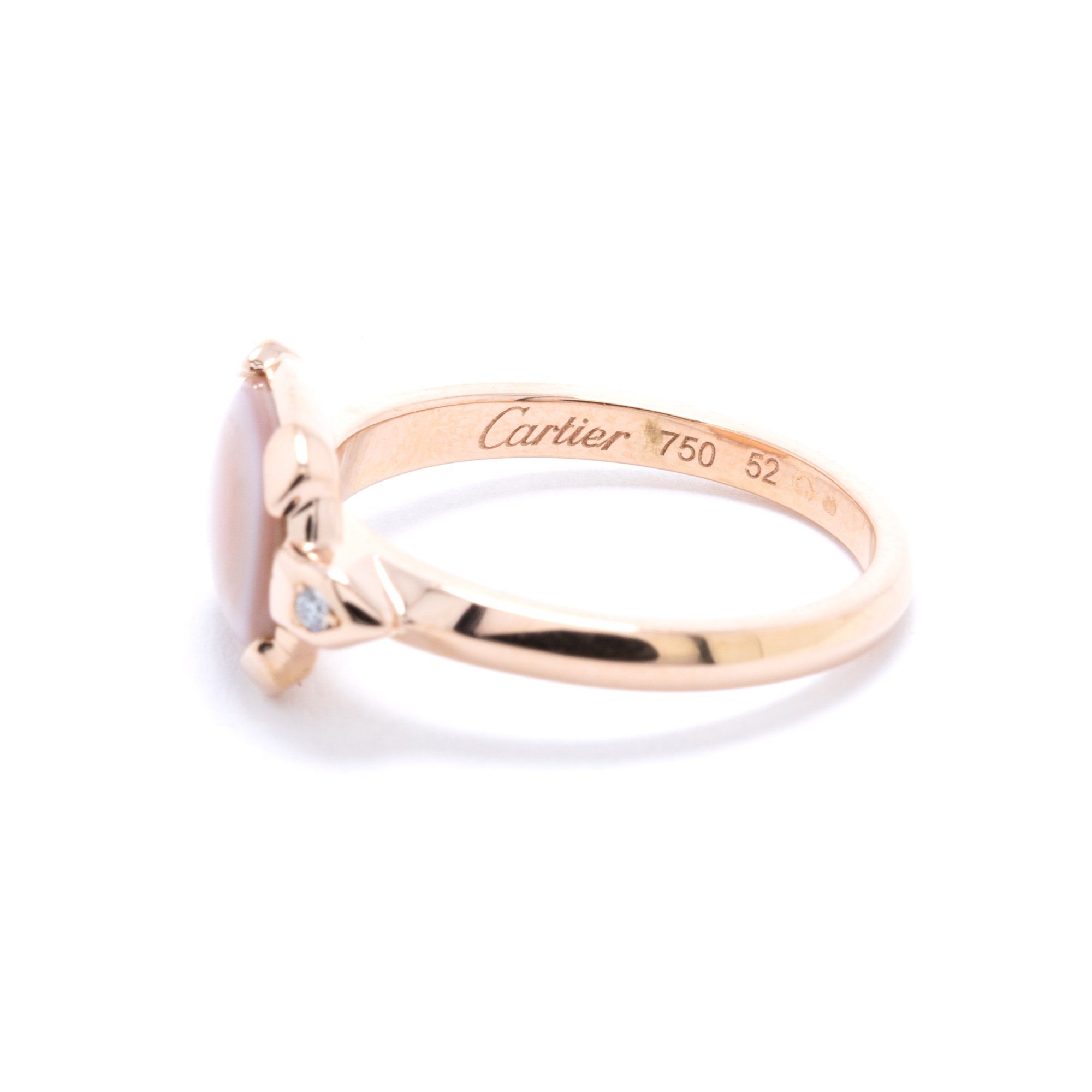 Cartier Tortue Mother of Pearl & Diamond Ring