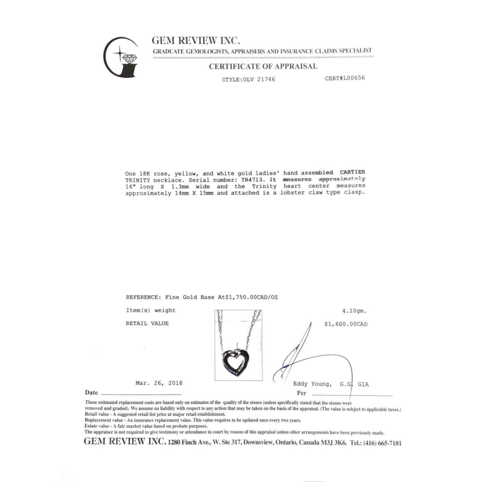 Cartier Trinity Heart Necklace