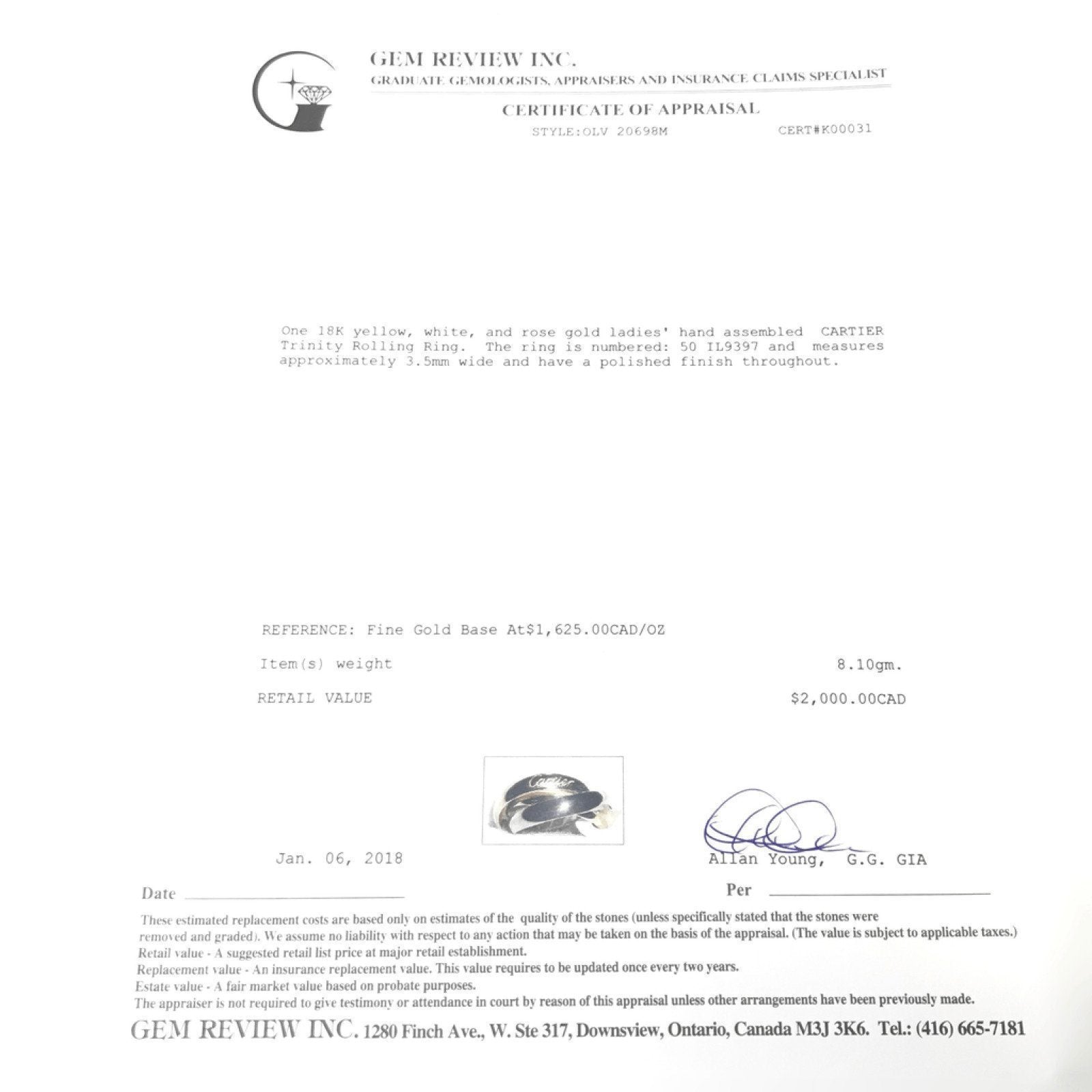 Cartier Trinity Rolling Ring