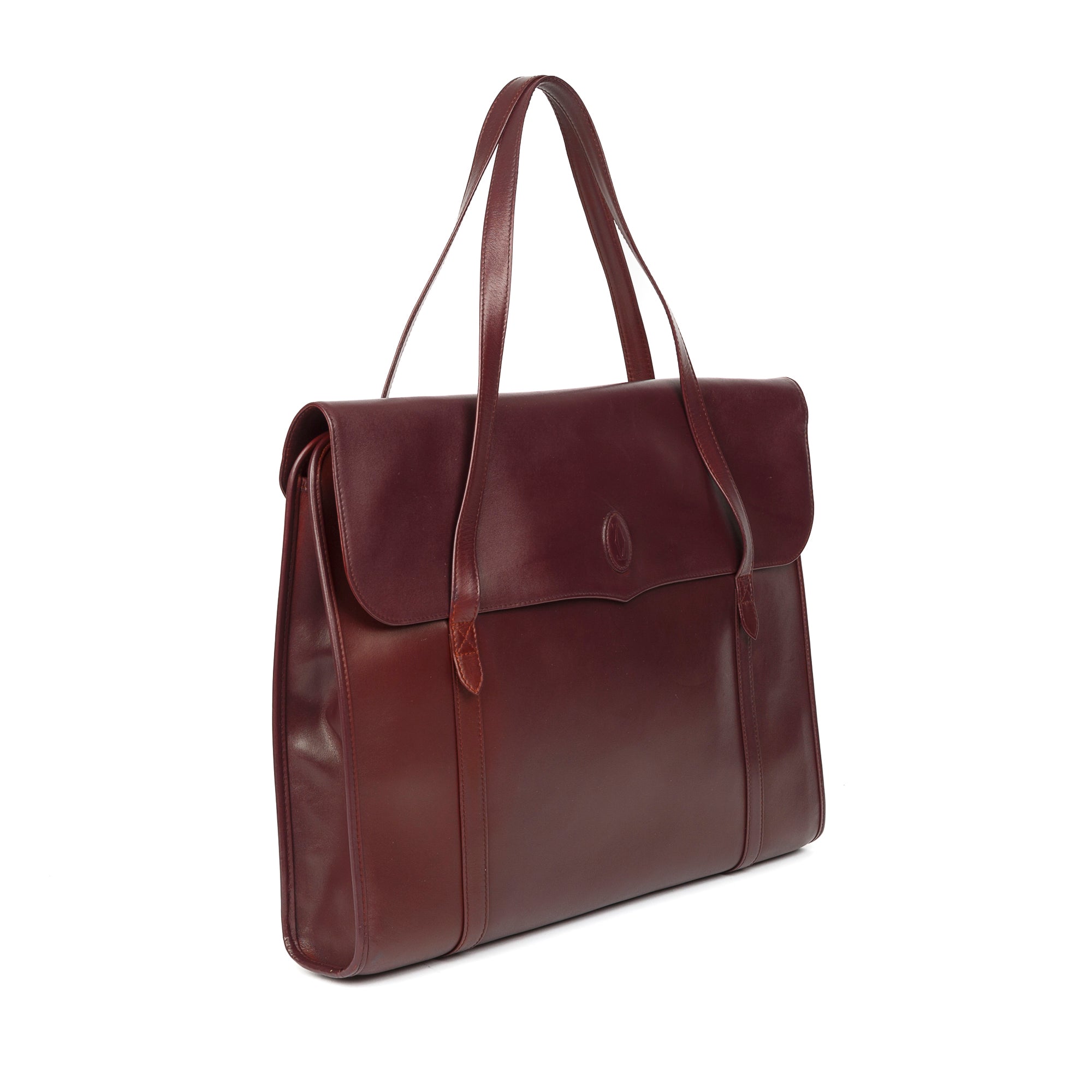 Cartier Vintage Large Leather Tote Bag w/ Box