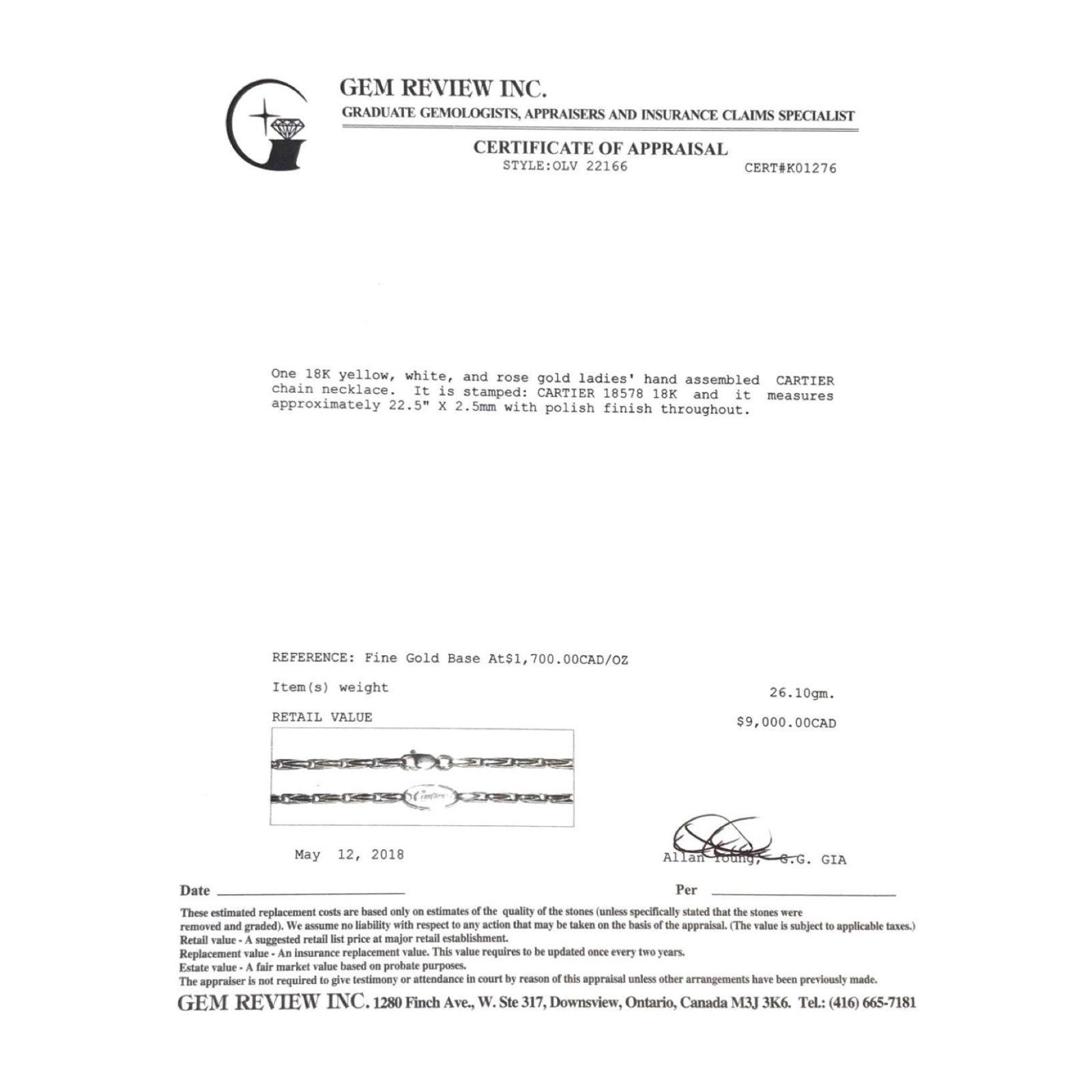 Cartier Vintage Trinity Chain Necklace