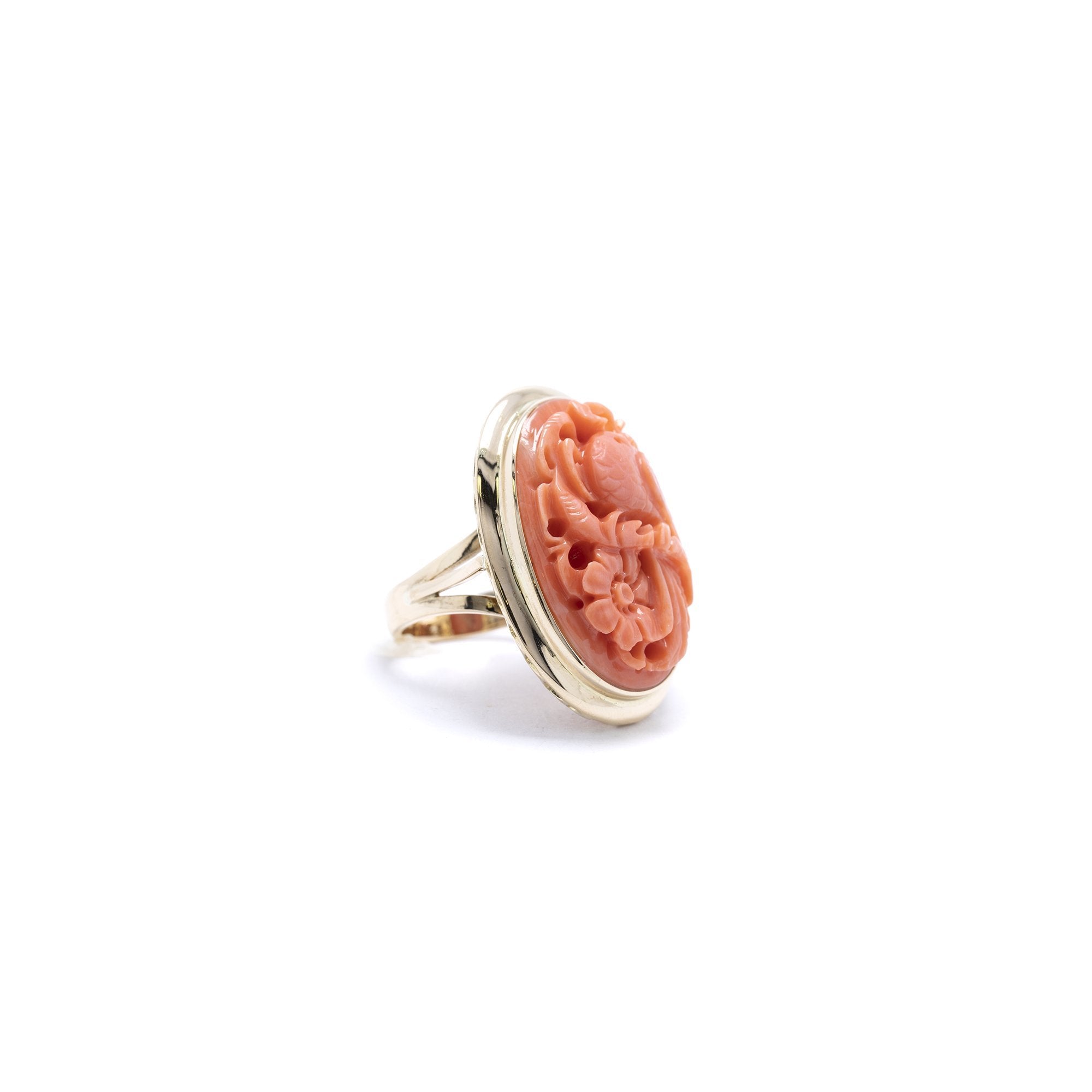 Carved Coral Ring
