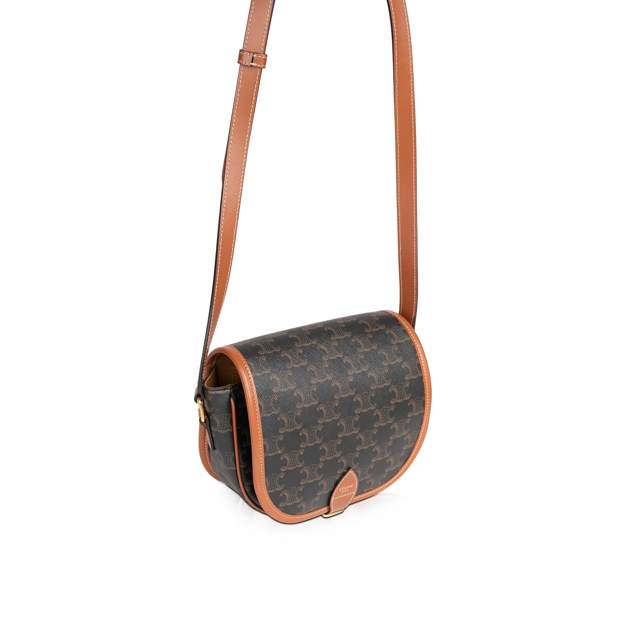 Celine 2020 Triomphe Canvas Folco Crossbody Bag