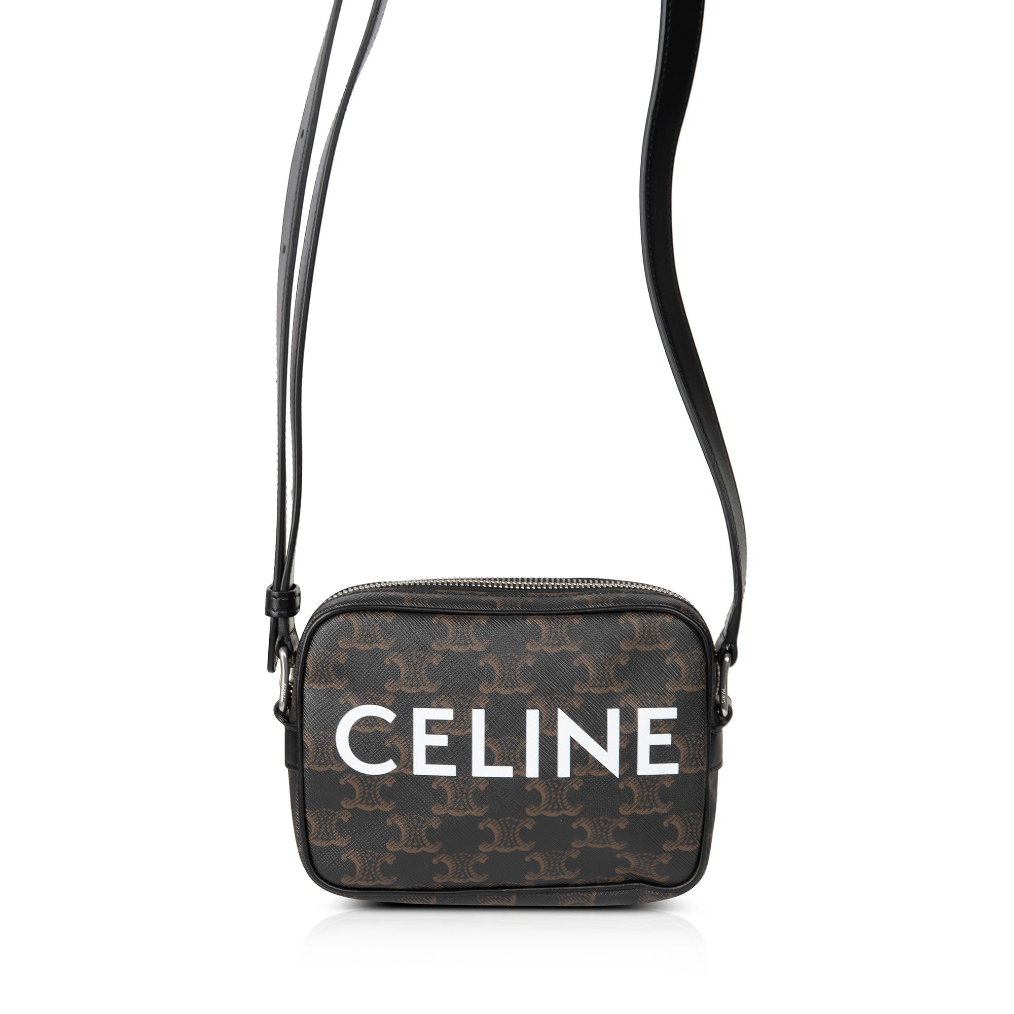 Celine 2020 Triomphe Canvas Mini Messenger Bag with Celine Print