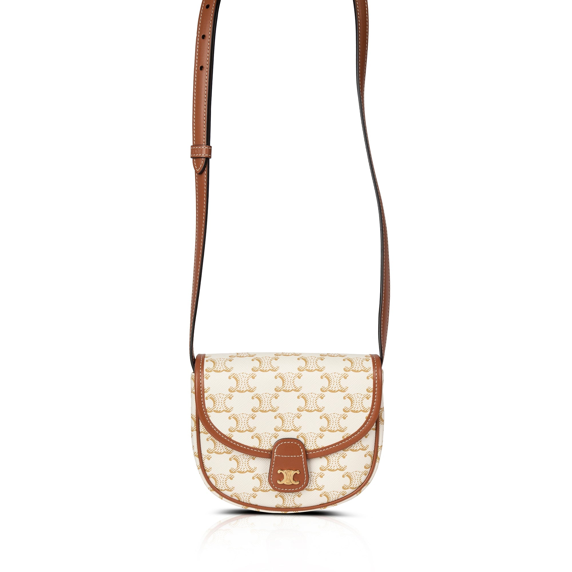 Celine 2021 Triomphe Canvas Mini Besace Crossbody Bag w/ Receipt