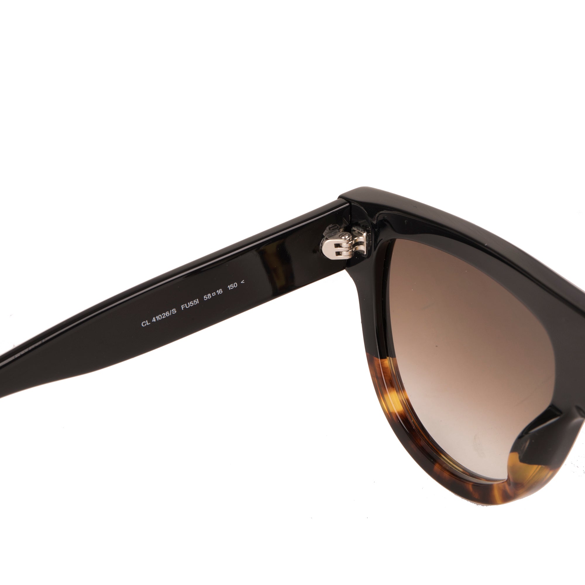 Celine Black & Havana Shield Sunglasses w/ Case