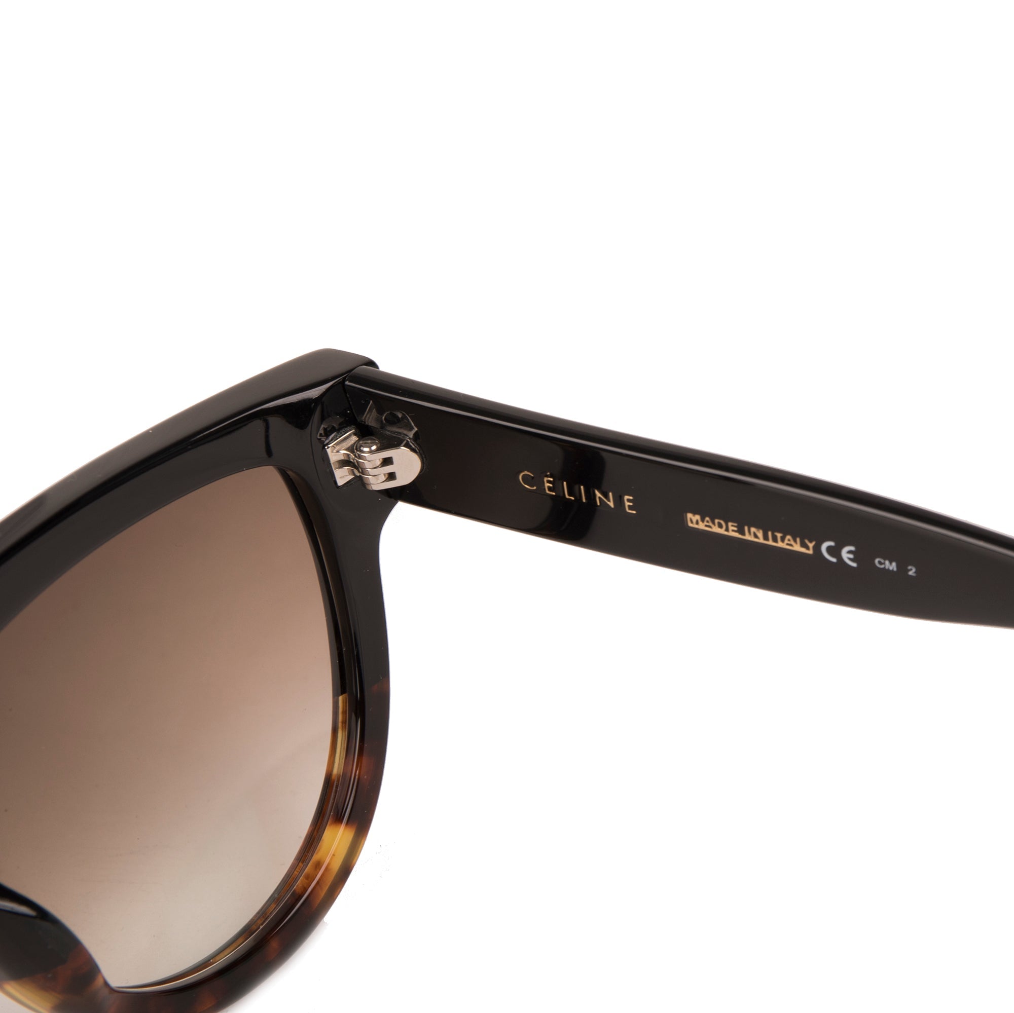 Celine Black & Havana Shield Sunglasses w/ Case