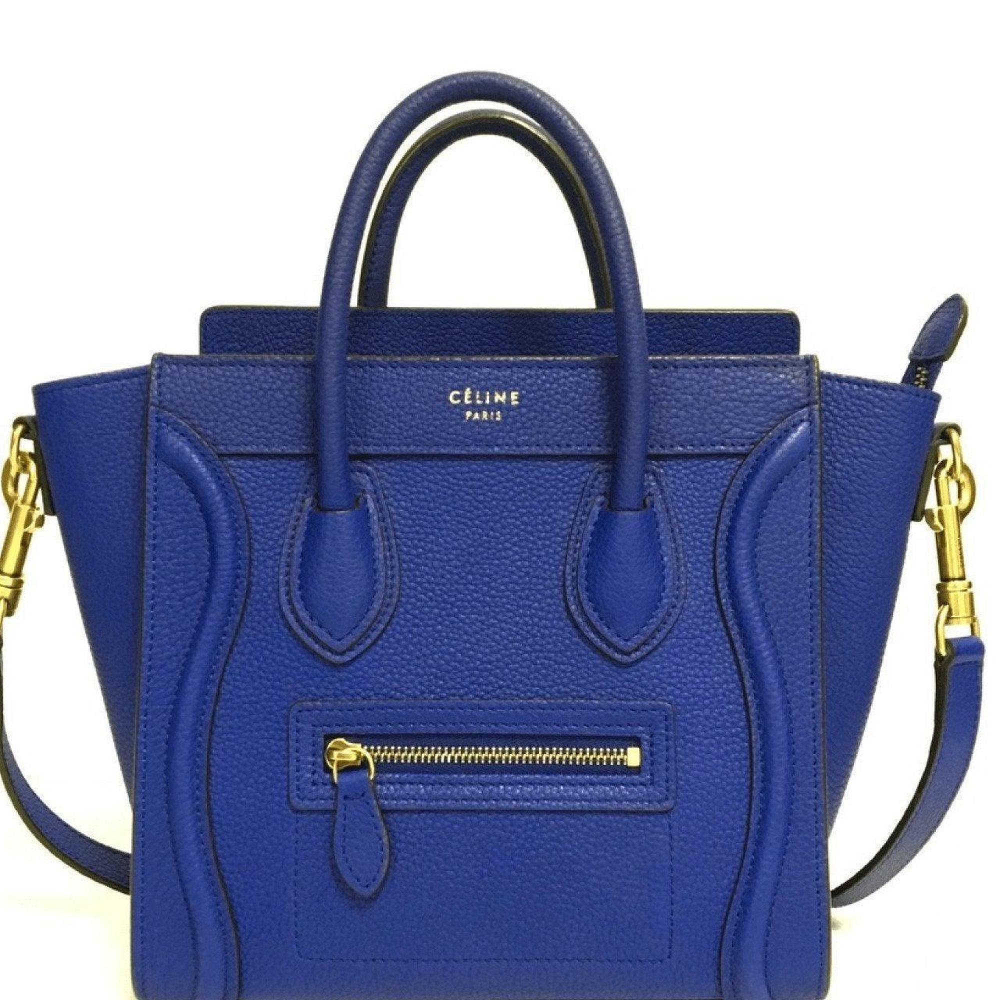 Celine Blue Nano Luggage Tote