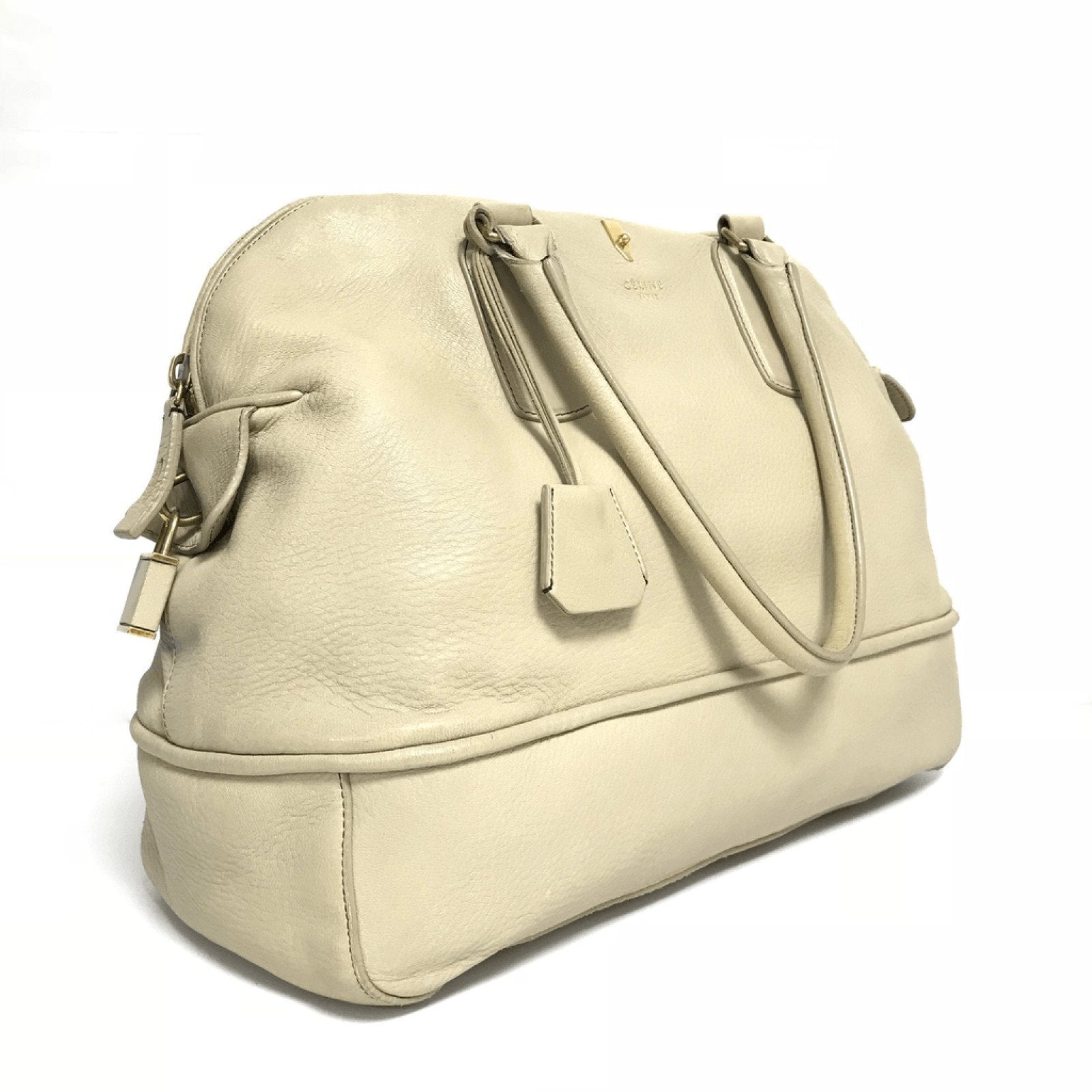 Celine Grey Padlock Deer Skin Bag