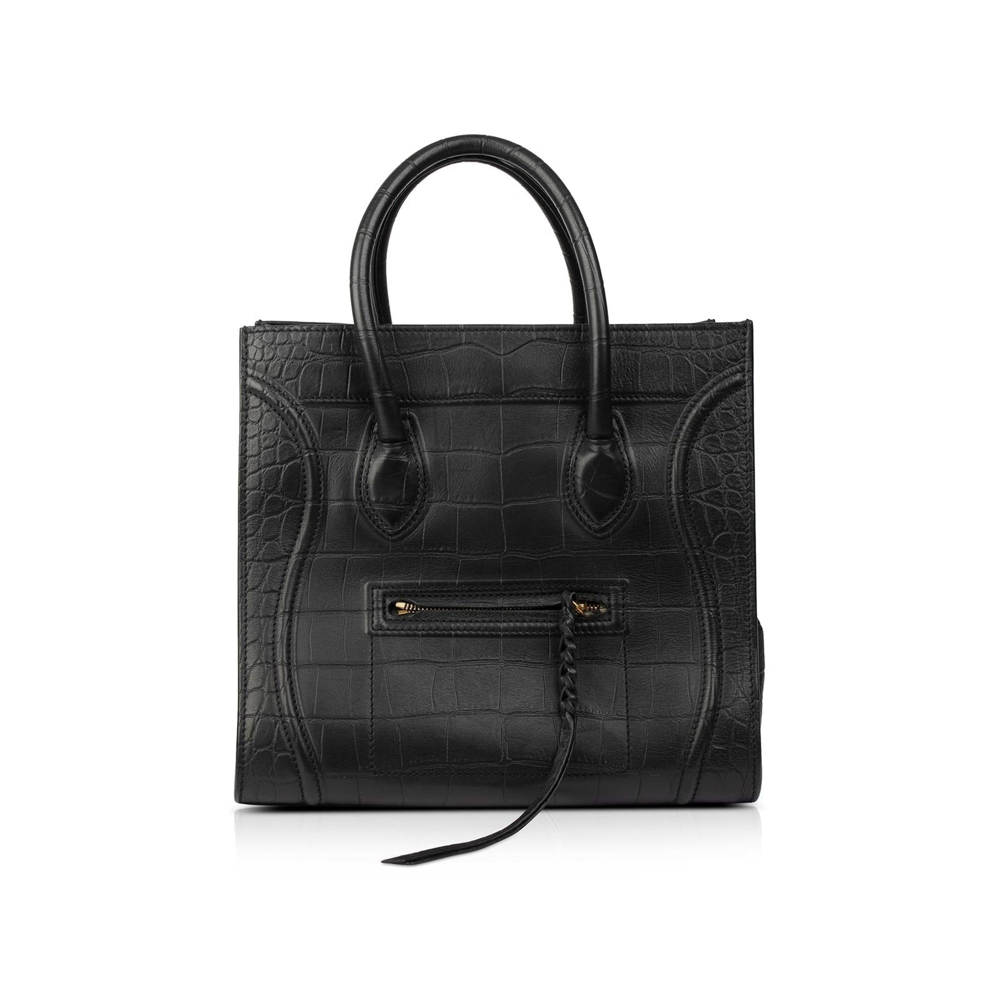Celine Medium Embossed Luggage Phantom Tote