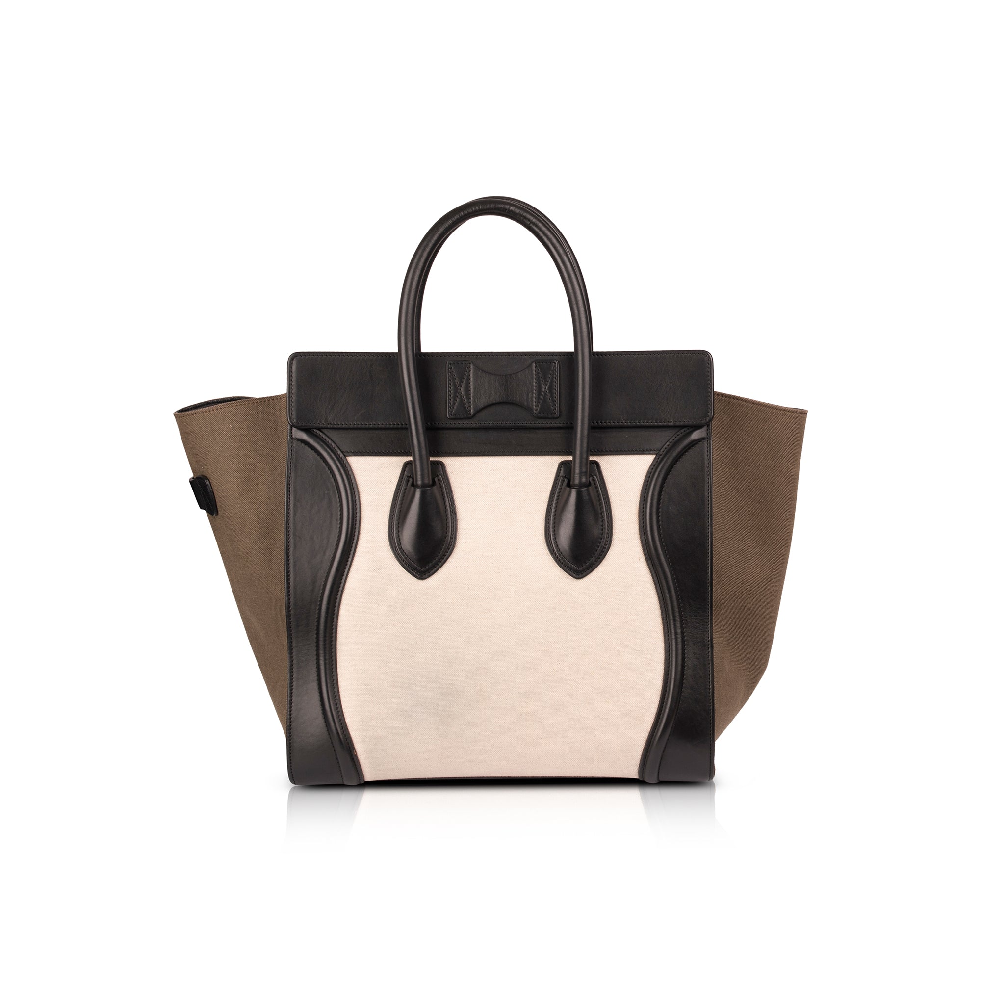 Celine Tricolour Leather & Canvas Mini Luggage Tote