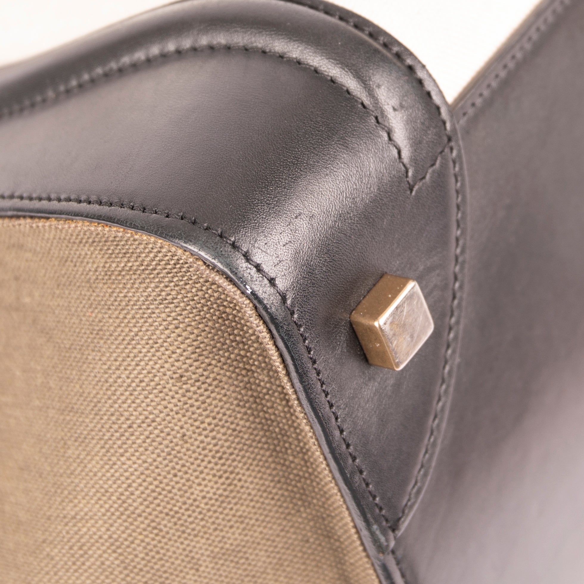 Celine Tricolour Leather & Canvas Mini Luggage Tote