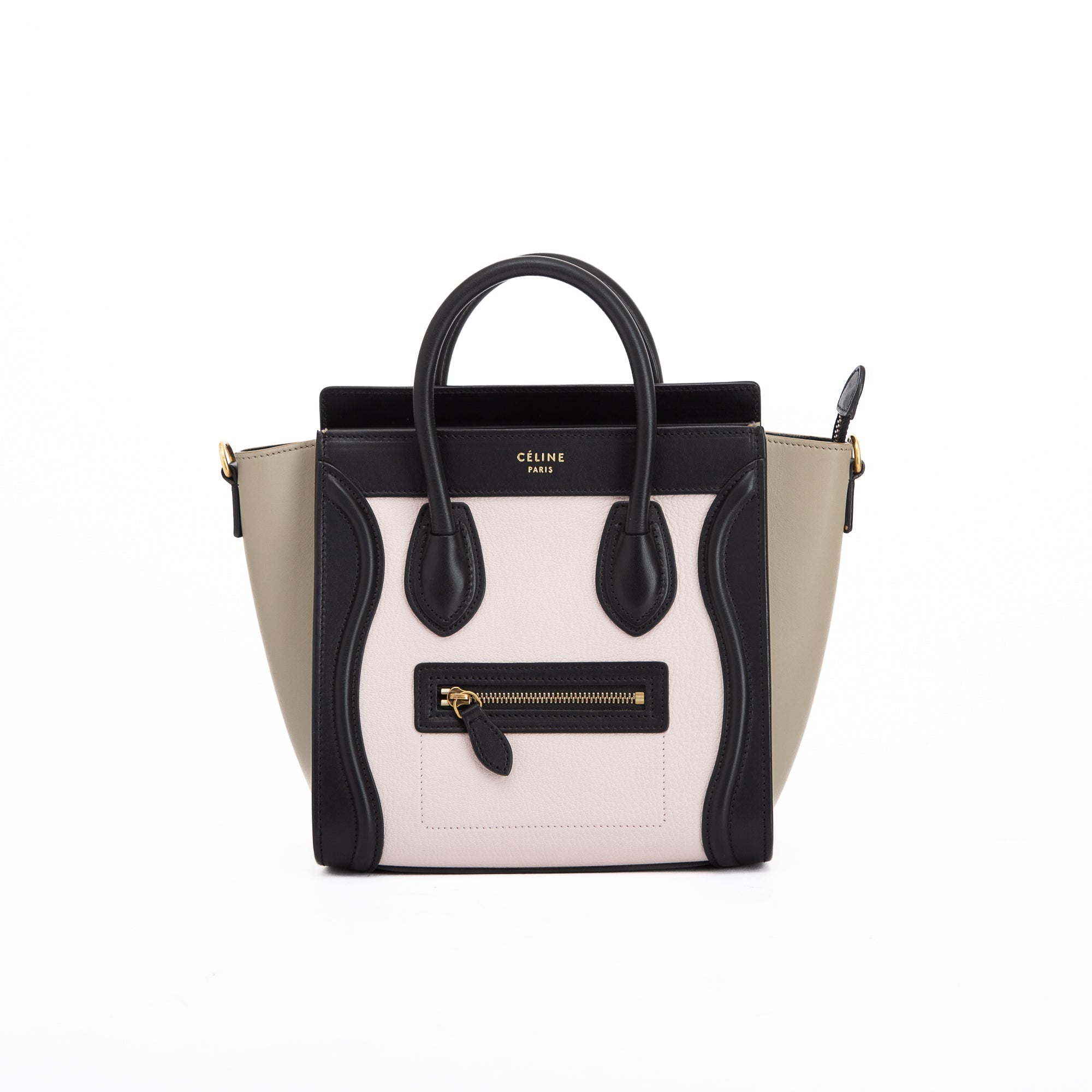 Celine Tricolour Nano Luggage Tote w/ Strap
