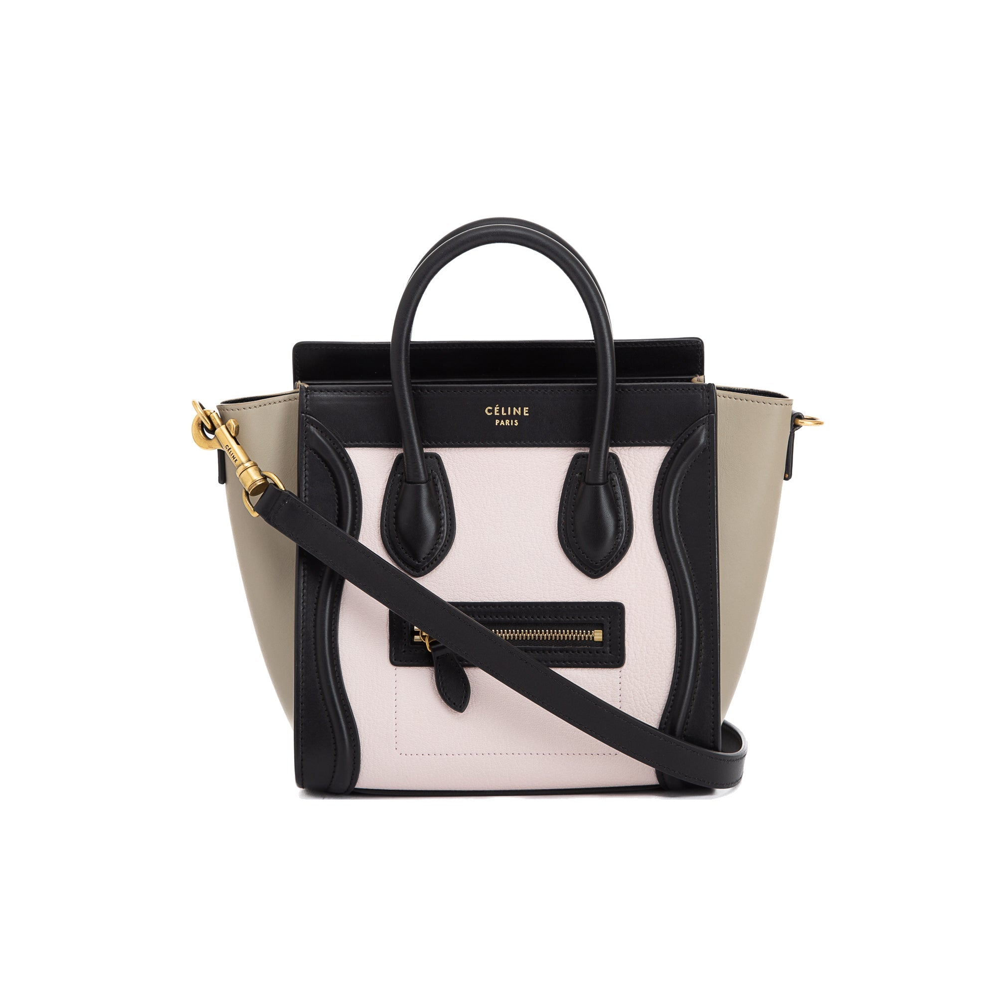 Celine Tricolour Nano Luggage Tote w/ Strap