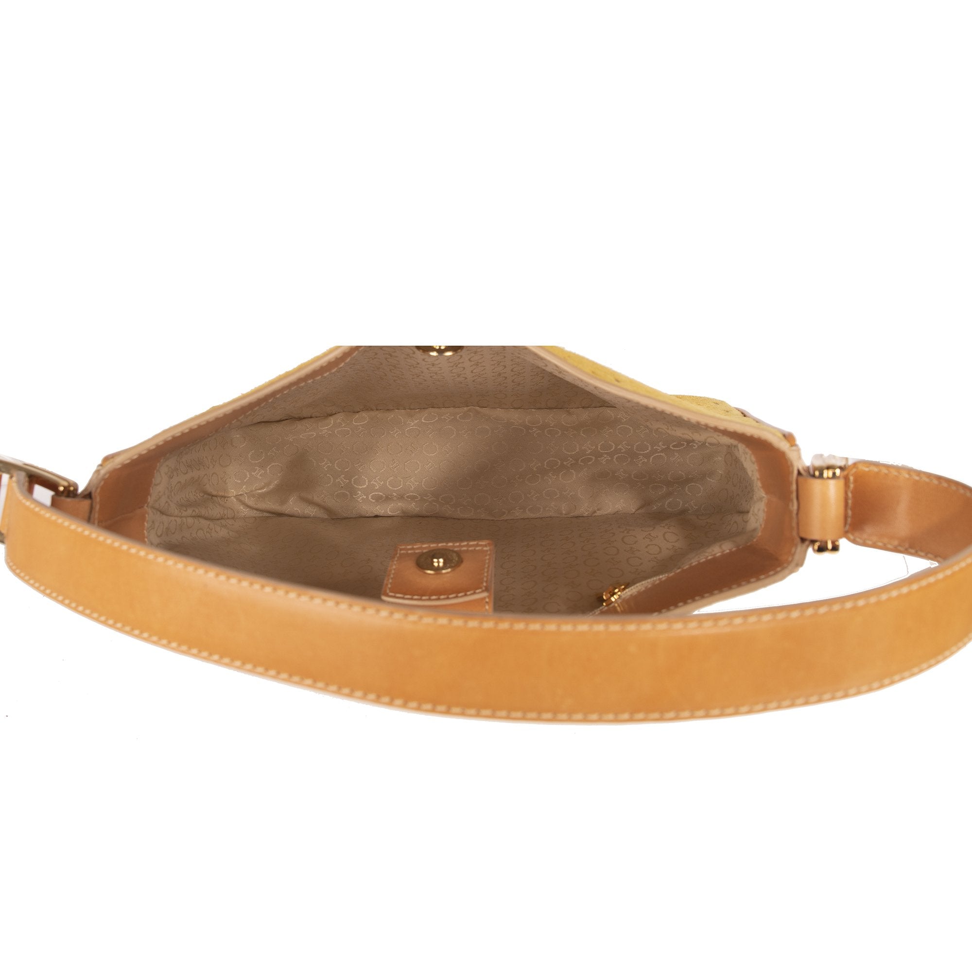 Celine Vintage Leather-Trimmed Monogram Suede Shoulder Bag – OLIVER'S