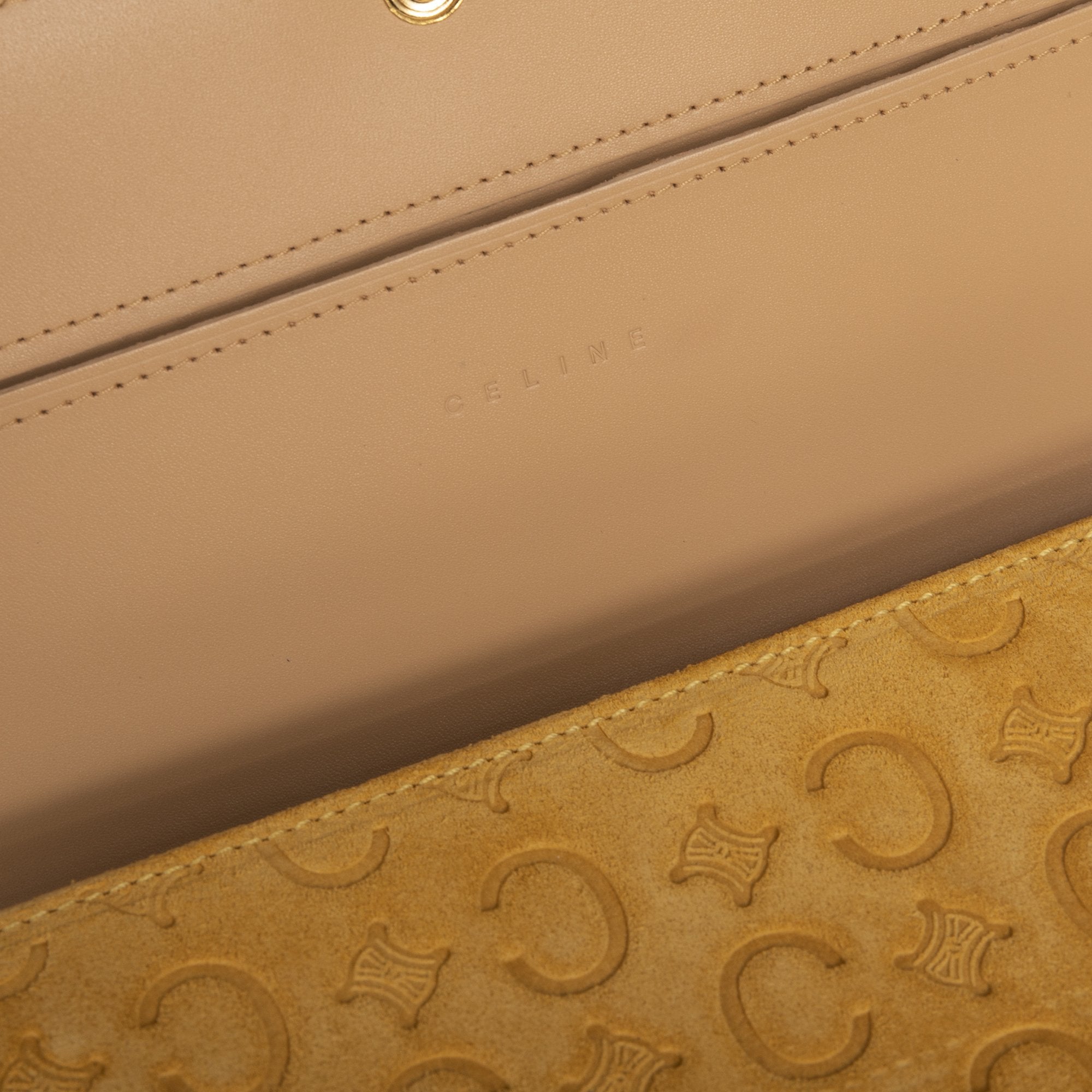 Celine Vintage Monogram Suede Wallet