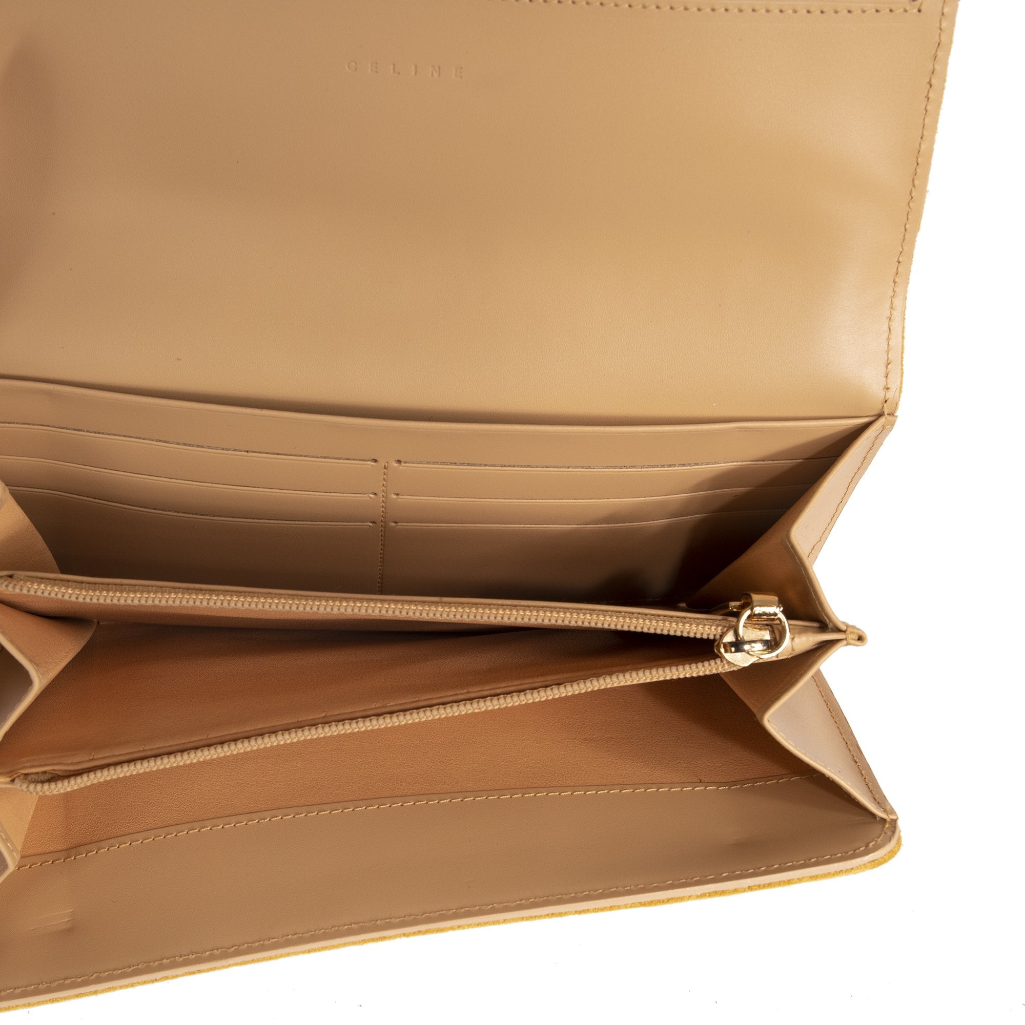 Celine Vintage Monogram Suede Wallet