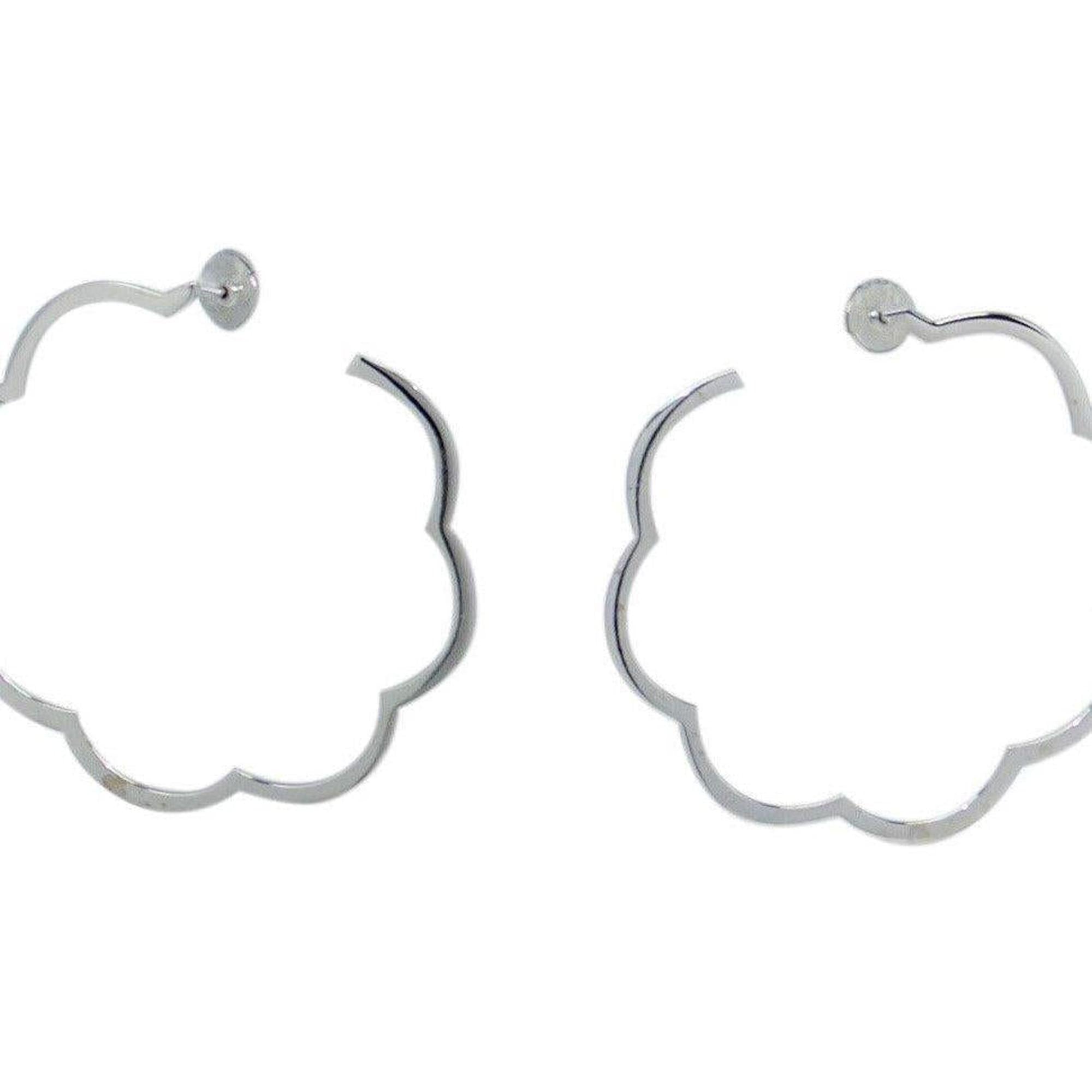 Chanel 18k Profil De Camelia Hoop Earrings