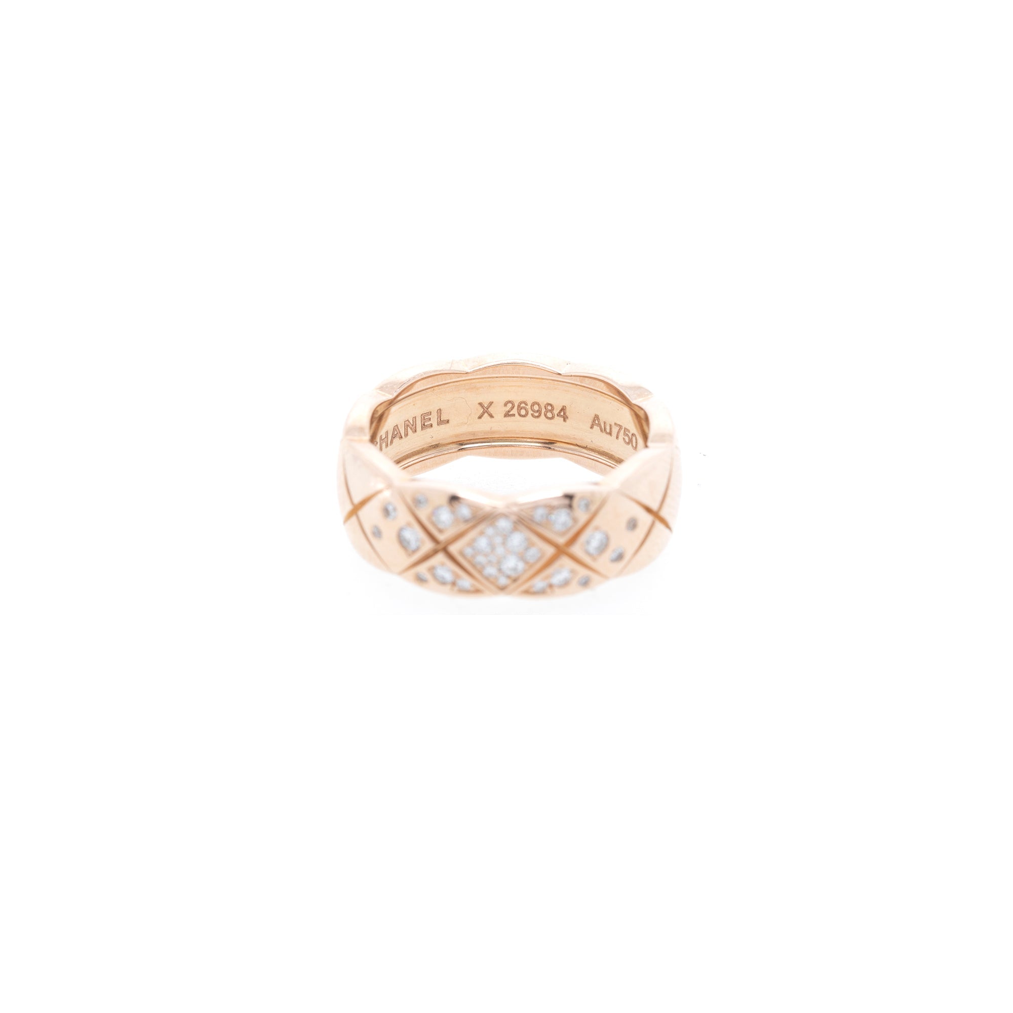 Chanel 18k Rose Diamond Coco Crush Ring w/ Box