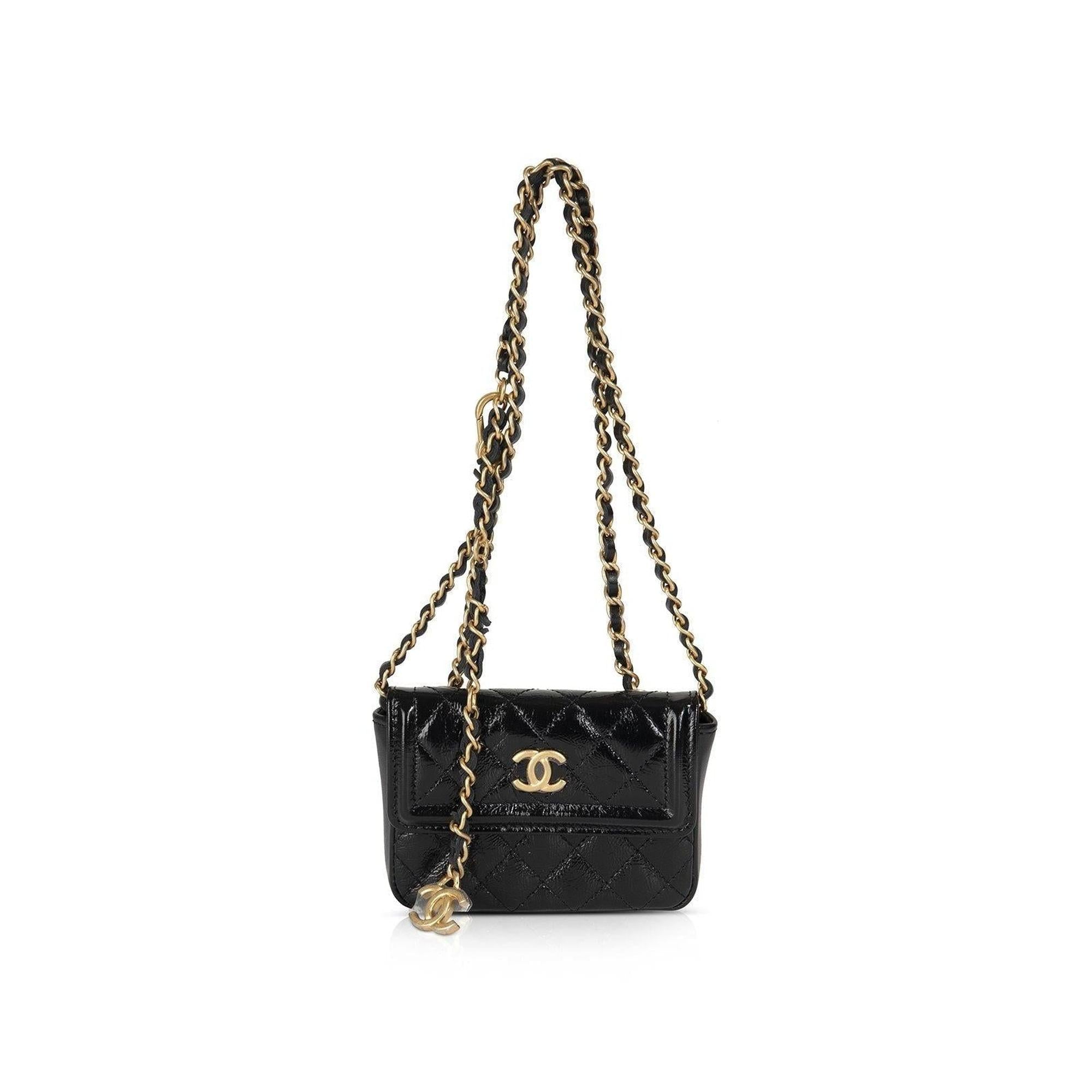 Chanel 2020 Black Card Holder Belt Bag w/ Box