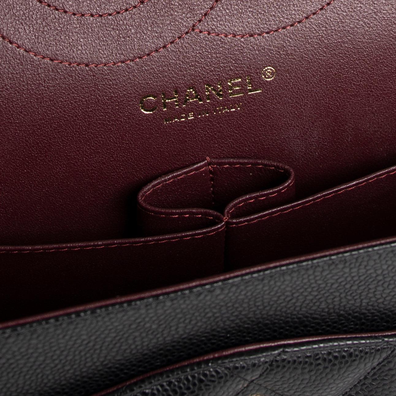 Chanel 2020 Black Caviar Classic Jumbo Double Flap Bag w/ Box, Receipt & Authenticity Card