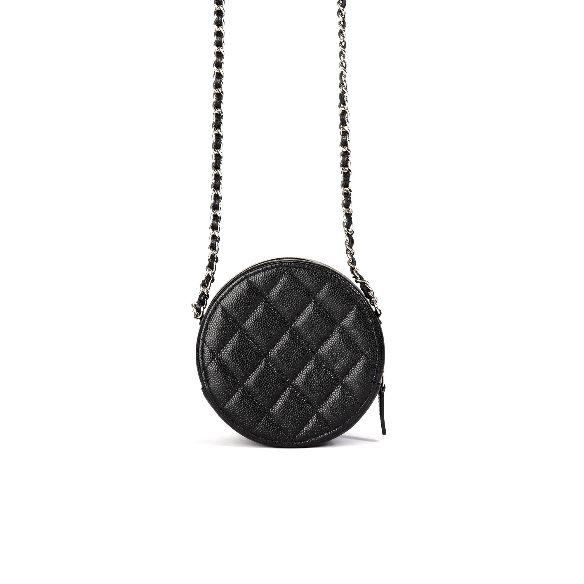 Chanel 2020 Black Caviar O-OT Clutch w/ Chain