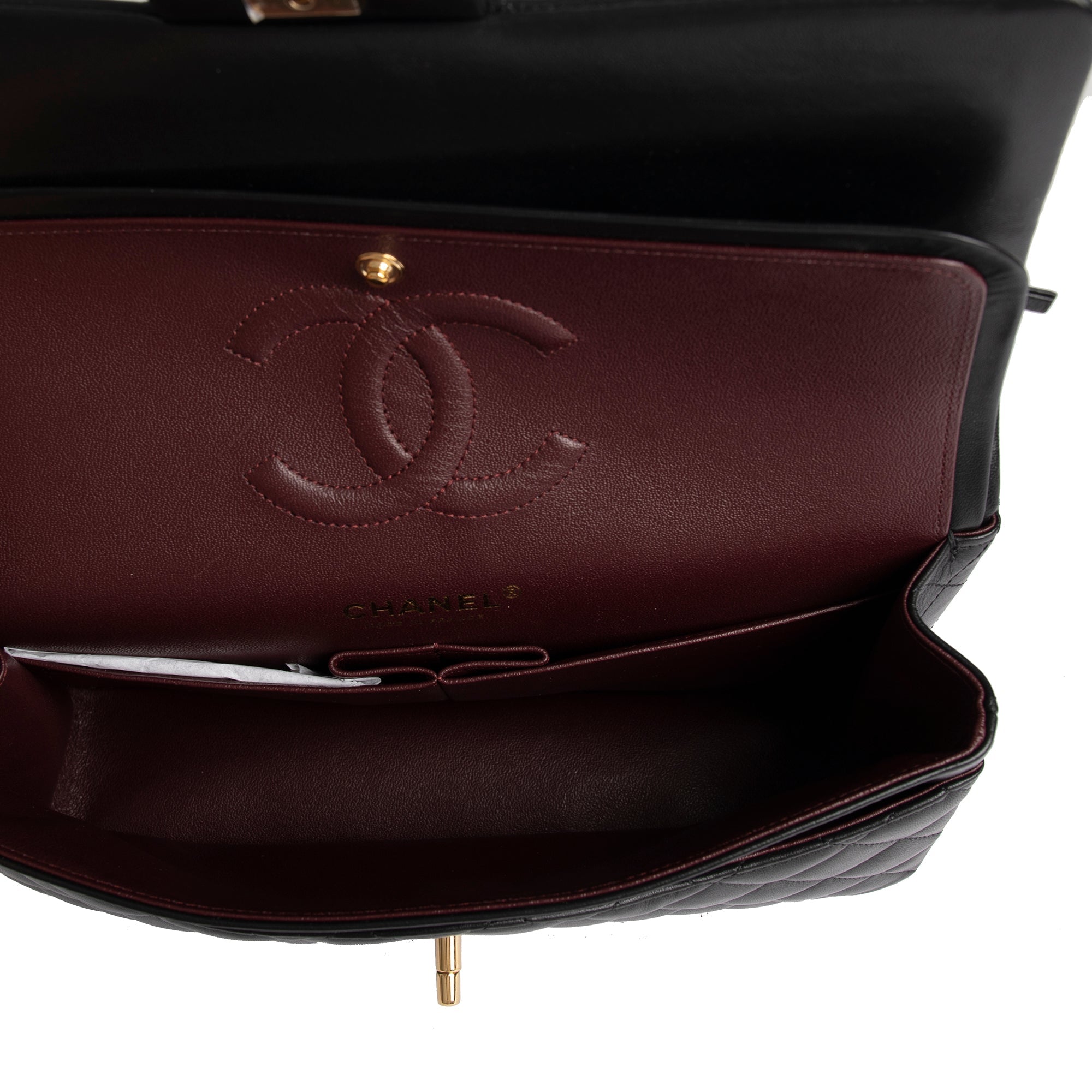 Chanel 2020 Black Lambskin Medium Classic Double Flap Bag