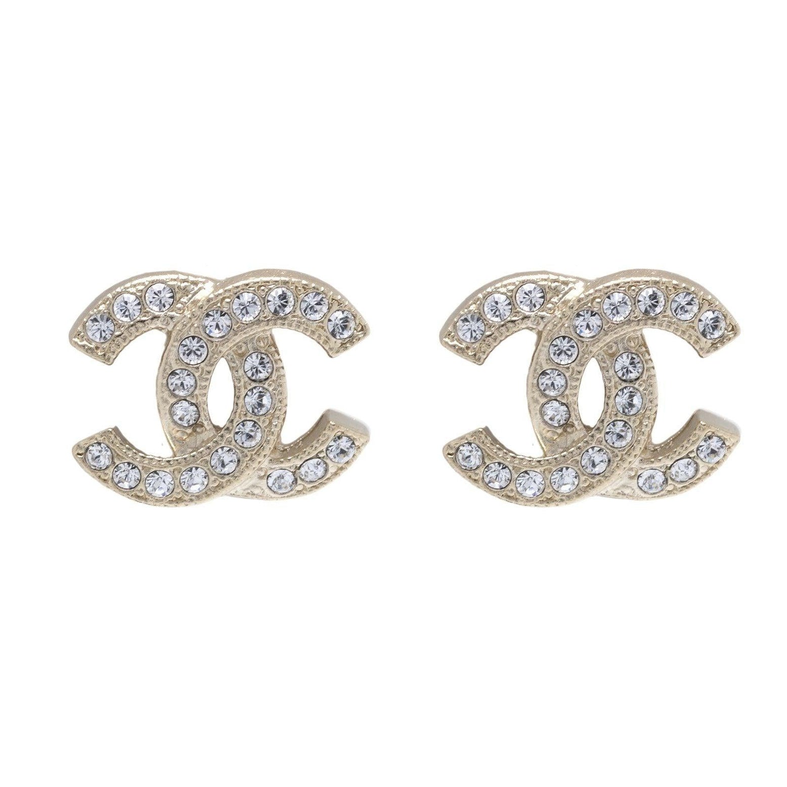 Chanel 2020 CC Crystal Stud Earrings — Oliver