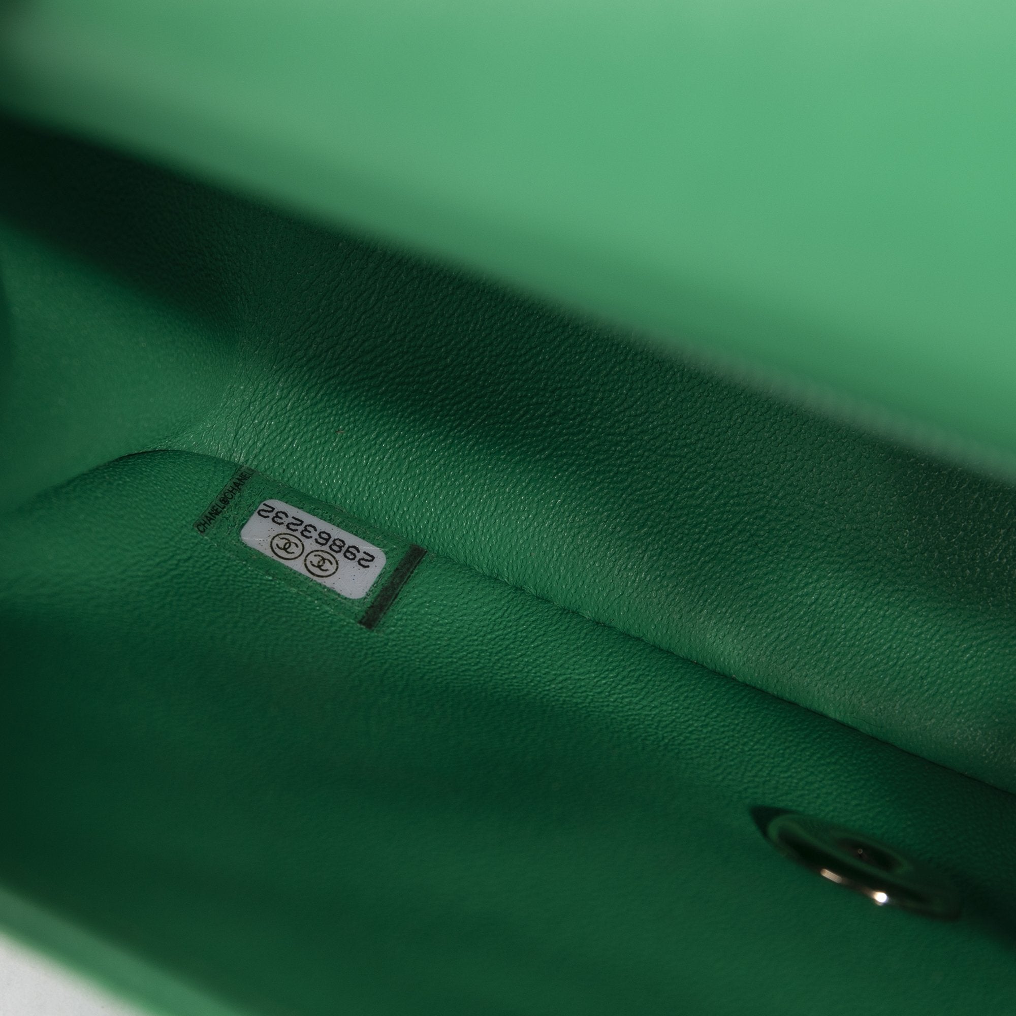 Chanel 2020 Green Classic Mini Square Flap Bag w/ Receipt & Box