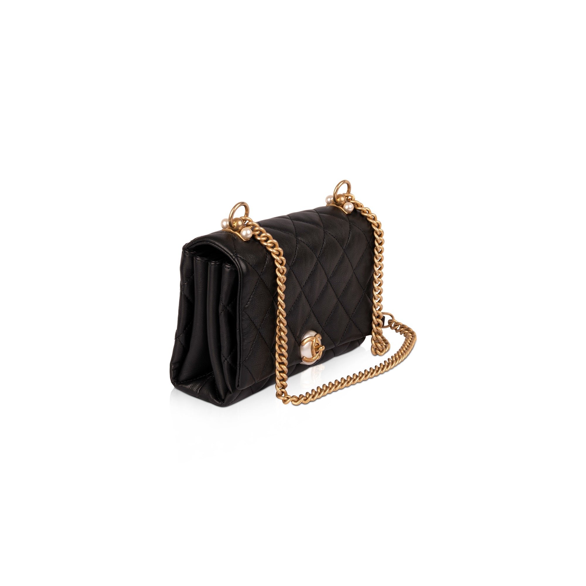 Chanel 2020 Small CC Pearl Accordion Flap Bag w/ Box, Receipt & Authenticity Card