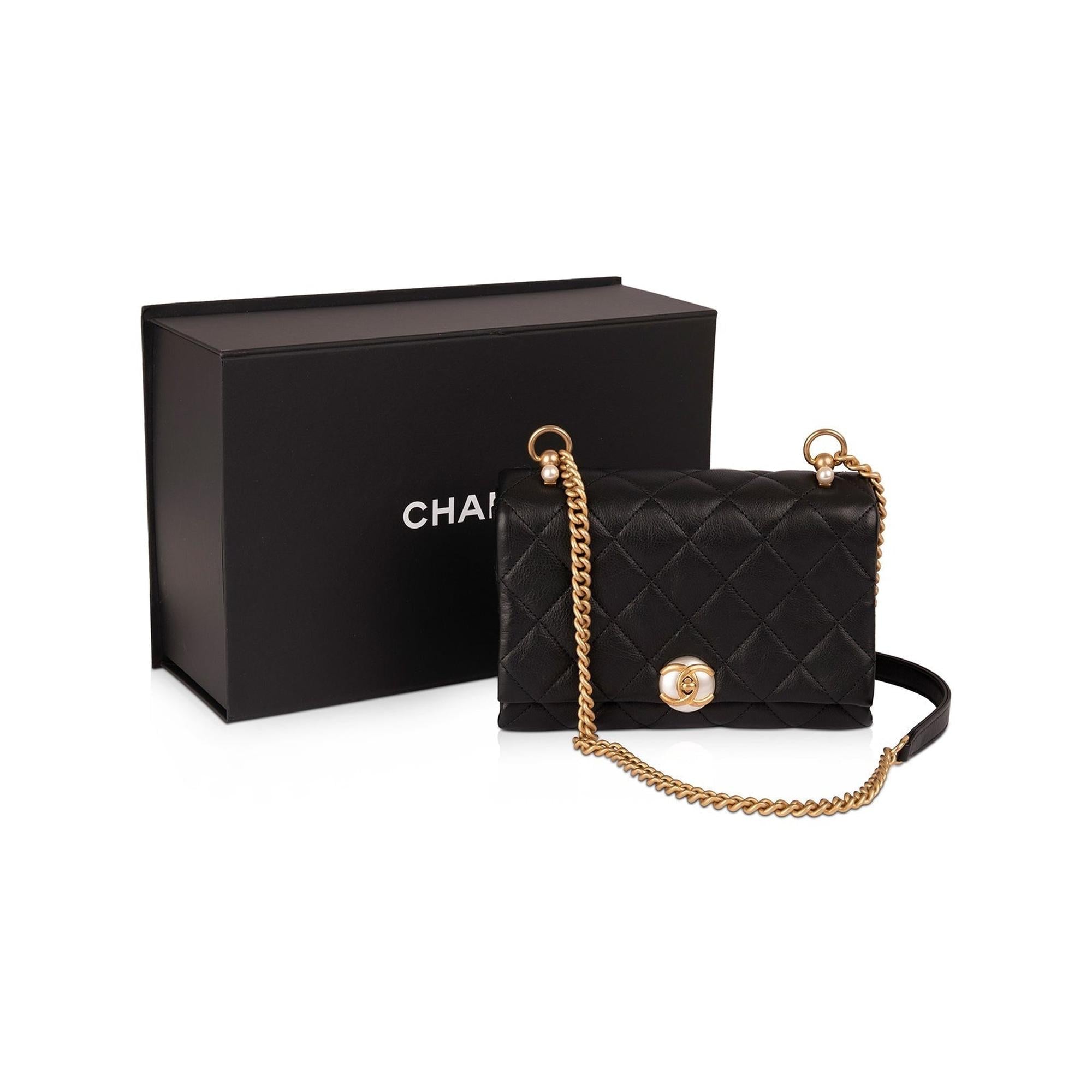 Chanel 2020 Small CC Pearl Accordion Flap Bag w/ Box, Receipt & Authenticity Card