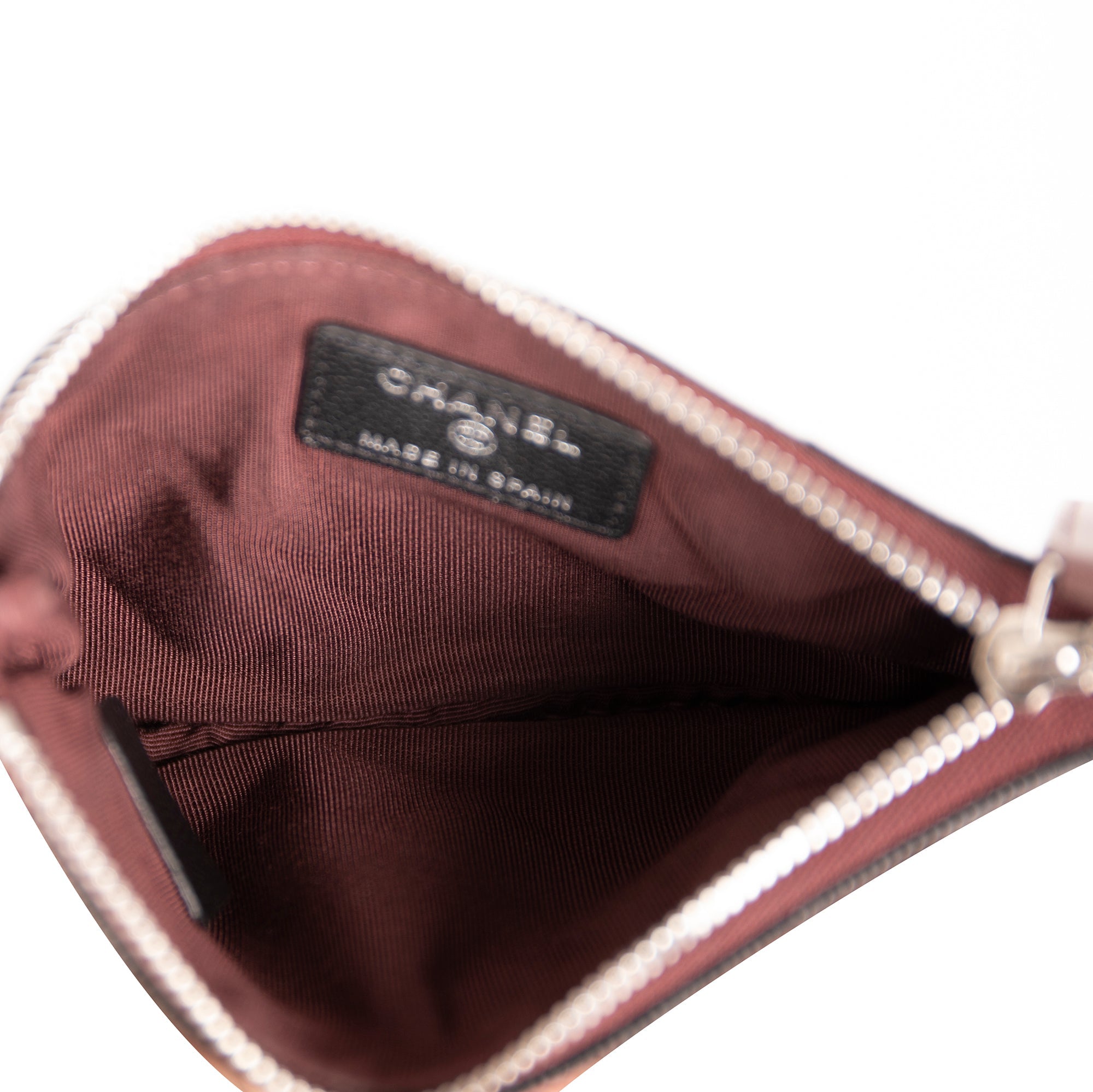 Chanel 2021 Black Caviar Classic Mini Zip Pouch w/ Box & Authenticity Card