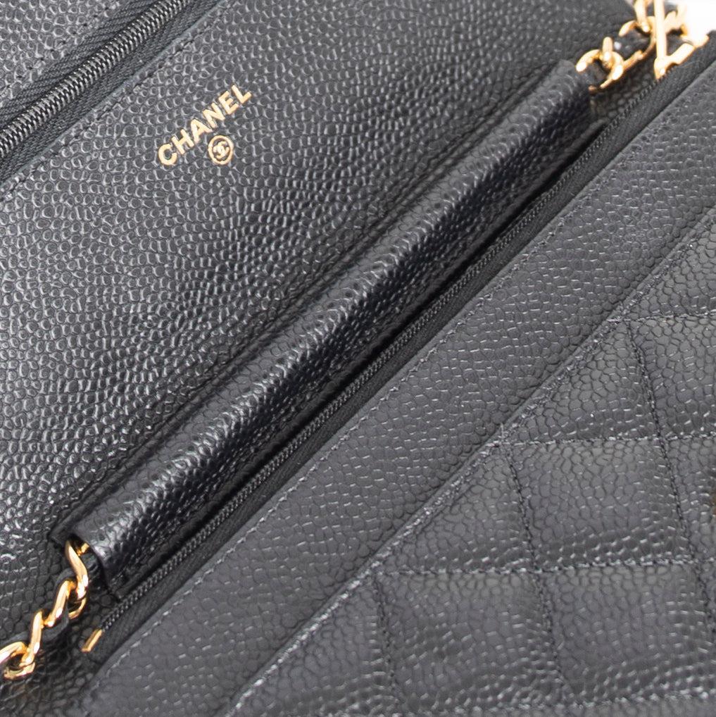 Chanel 2021 Black Caviar Classic Wallet on Chain w/ Box & Authenticity Card