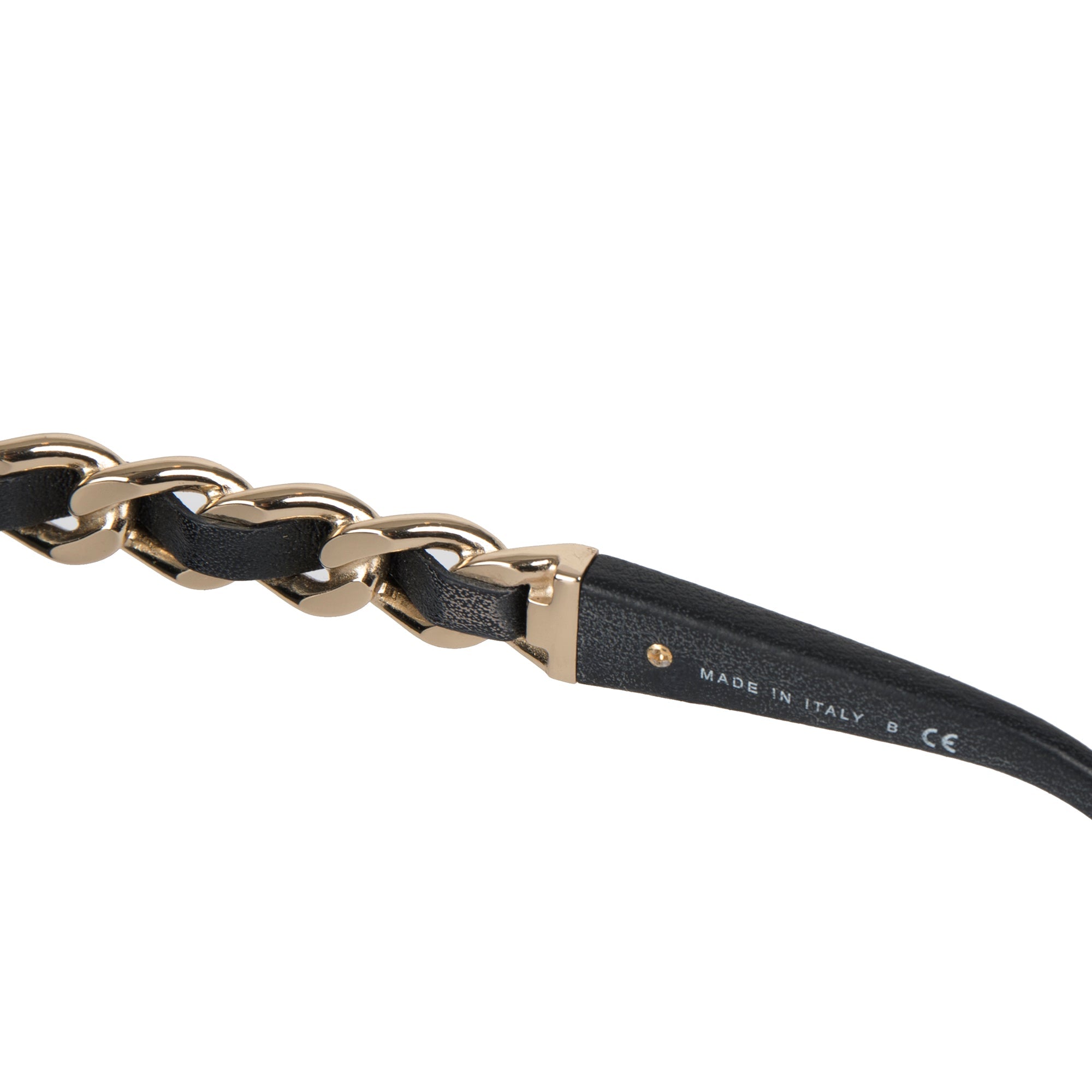 Chanel 2021 Chain-Link & Leather Sunglasses w/ Box & Receipt