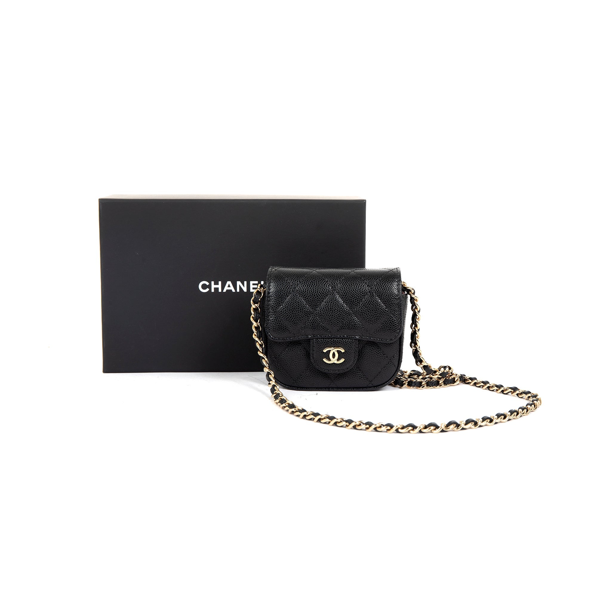 Chanel 2021 Mini Classic Clutch with Chain w/ Box & Authenticity